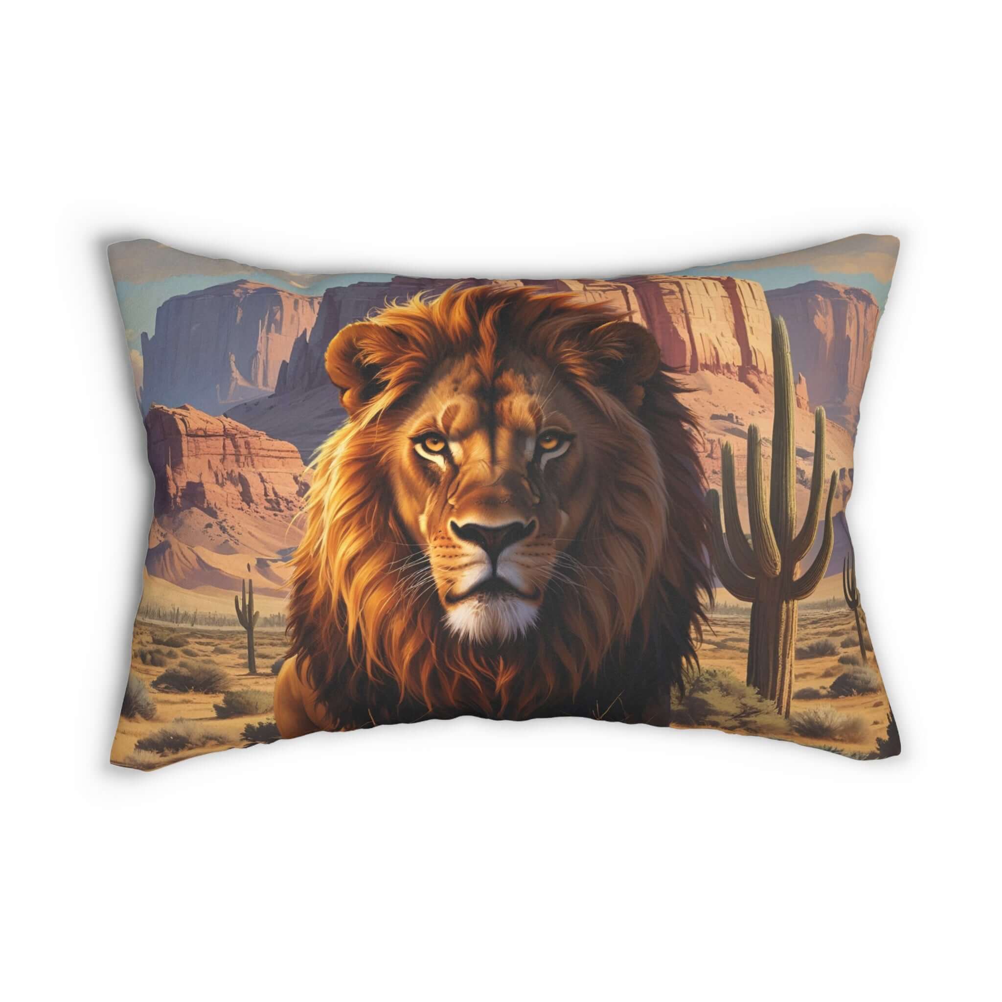 Details für Lendenkissen mit Löwen-Wüstenmotiv