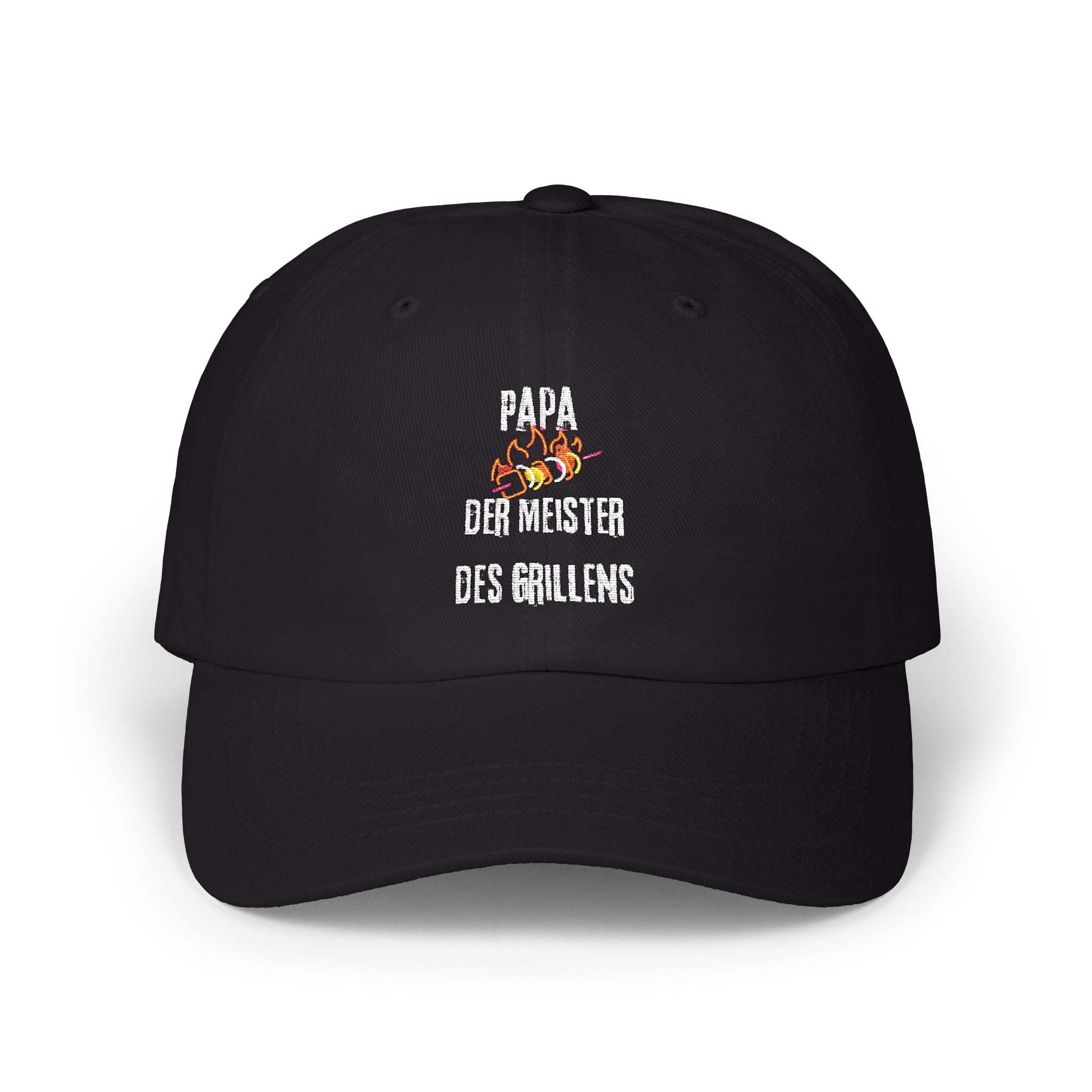 Low Profile Baseball Cap für den Papa mit ein Spruch in Schwarz