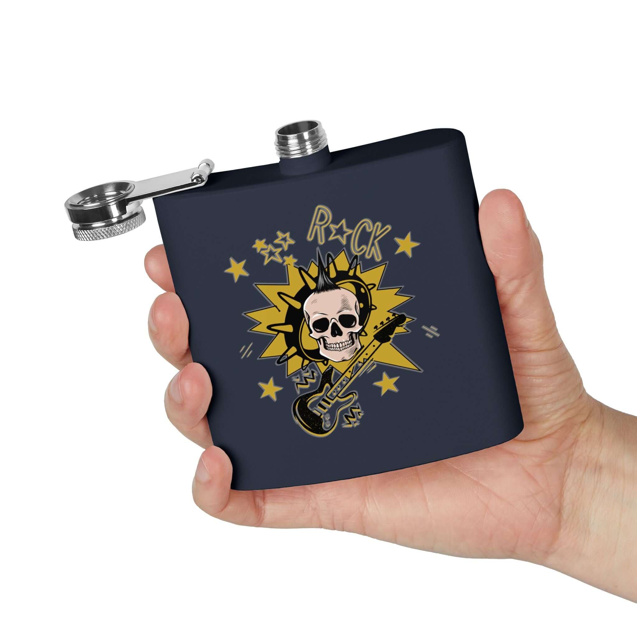 Rockstar Edelstahl-Flachmann Geschenk für Musikliebhaber - Design-Familientruhe