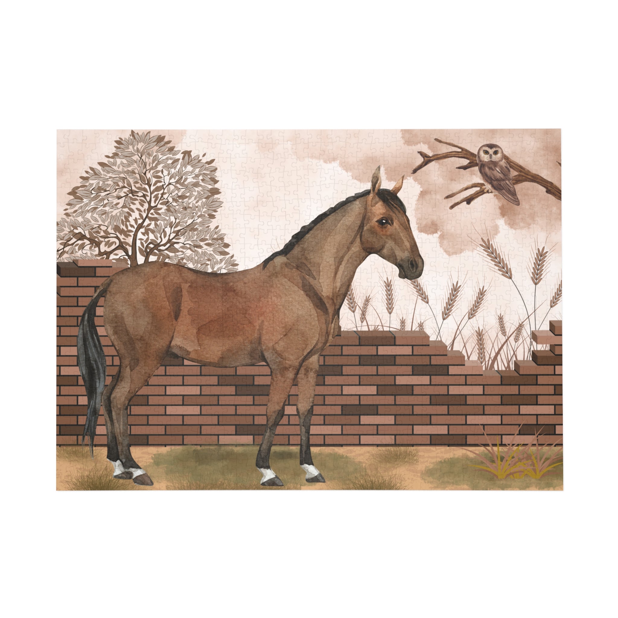 Pferde-Puzzle Kunst 1000 Teile, Pferdedekor, Geschenk für Tierliebhaber