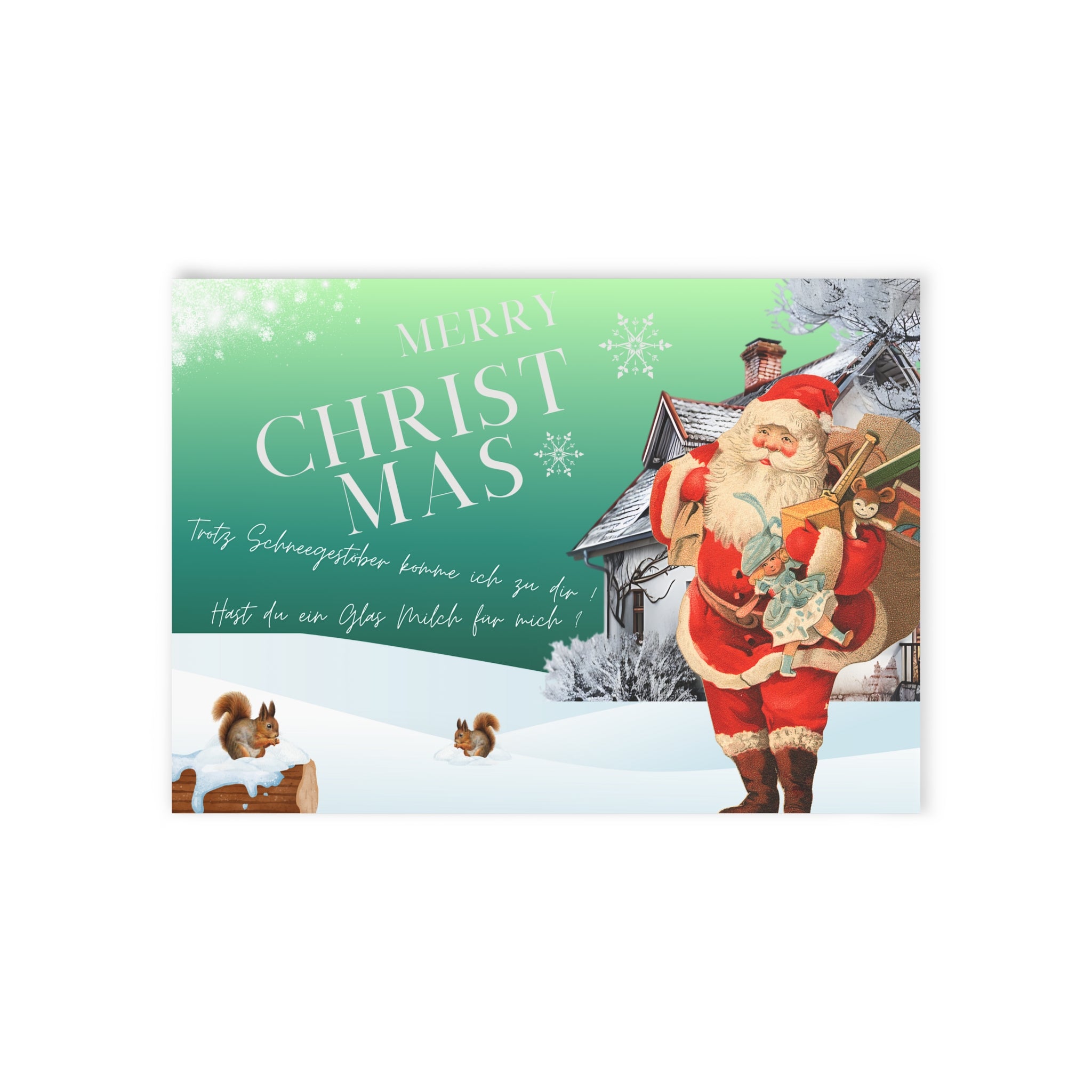 Vintage-Weihnachtskarten mit festlichem Design, mit einem coolen Spruch