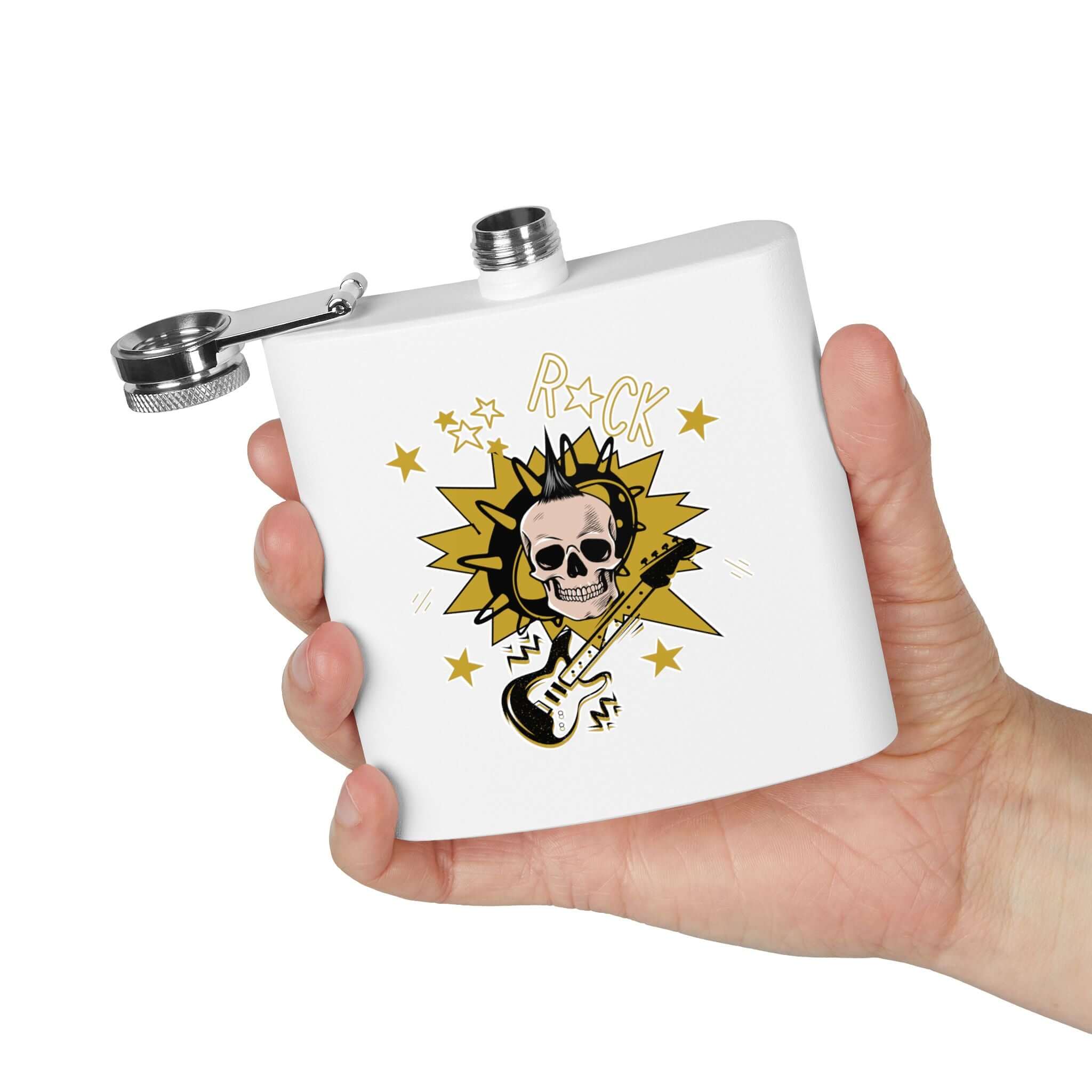 Rockstar Edelstahl-Flachmann Geschenk für Musikliebhaber - Design-Familientruhe