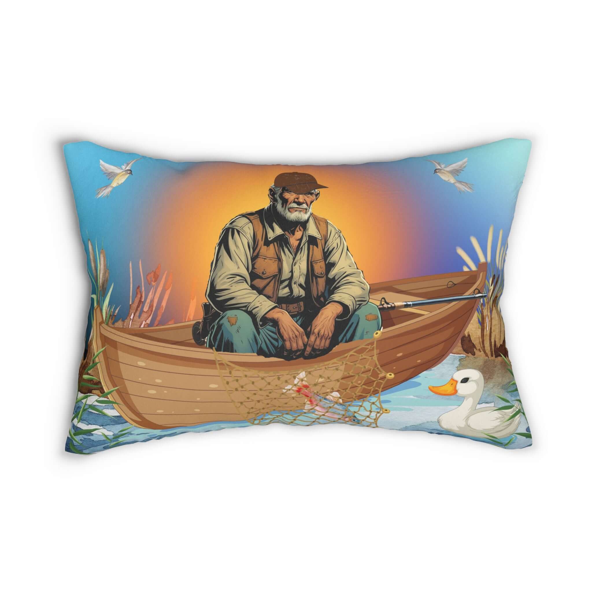 Details für Lendenkissen Fischer im Ruderboot