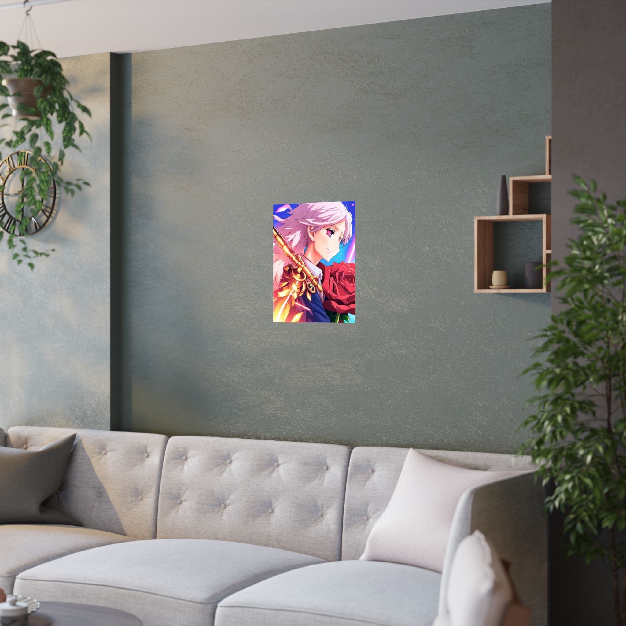 Lebendiger Satin Poster Kunstdruck, Anime Wanddekoration für das Kinderzimmer über das Sofa
