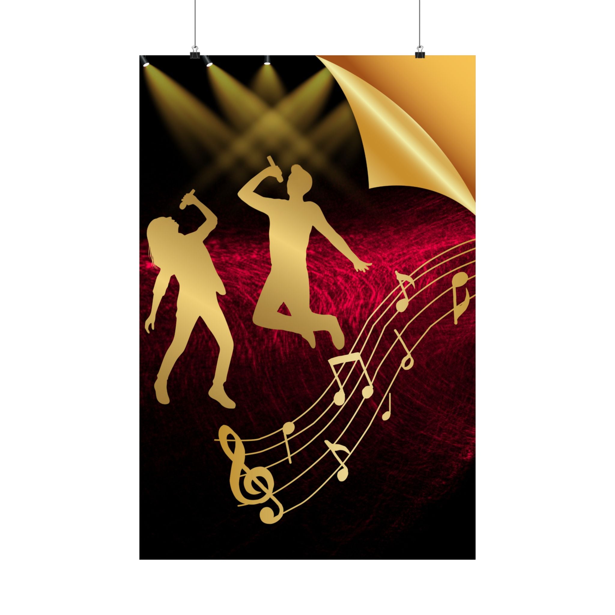 Lebendige Satin-Poster für Musikliebhaber – Perfekte Wandkunst mit ein Goldenes Design
