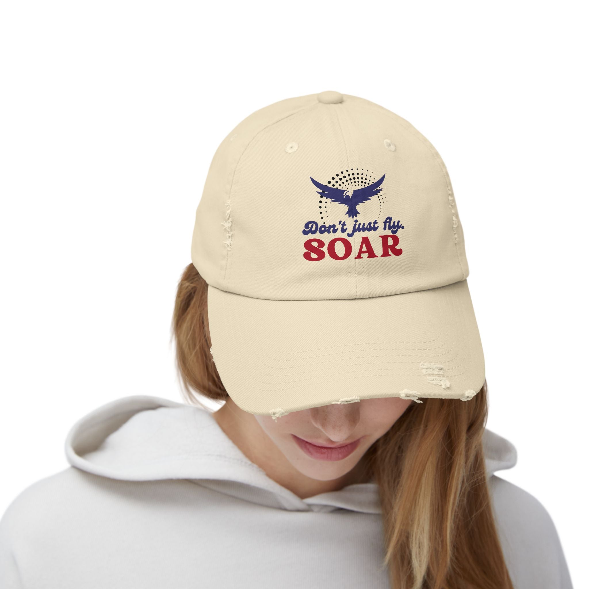 Unisex Distressed Cap in Beige