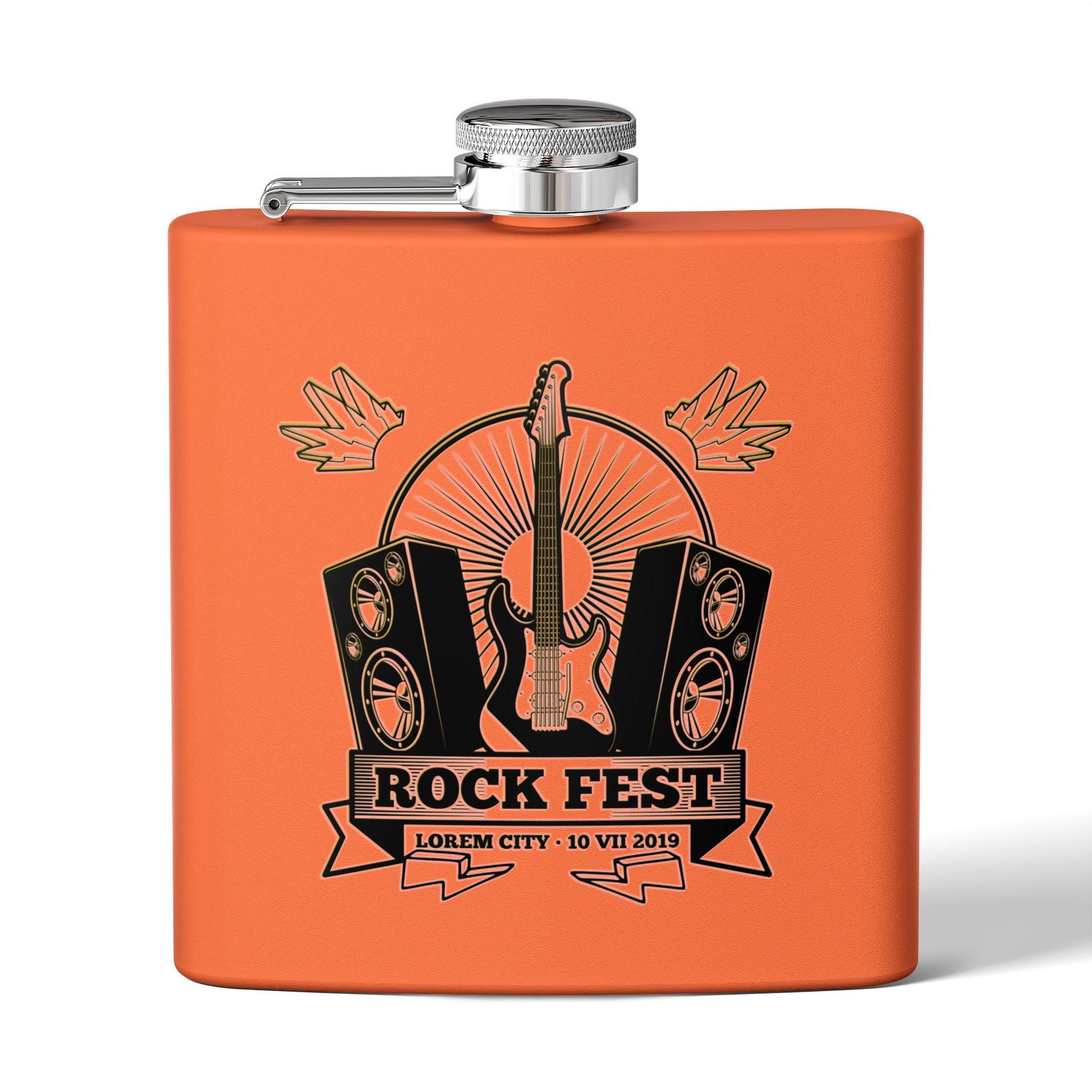 Rock Fest Edelstahl-Flachmann  für Konzerte und Festivals