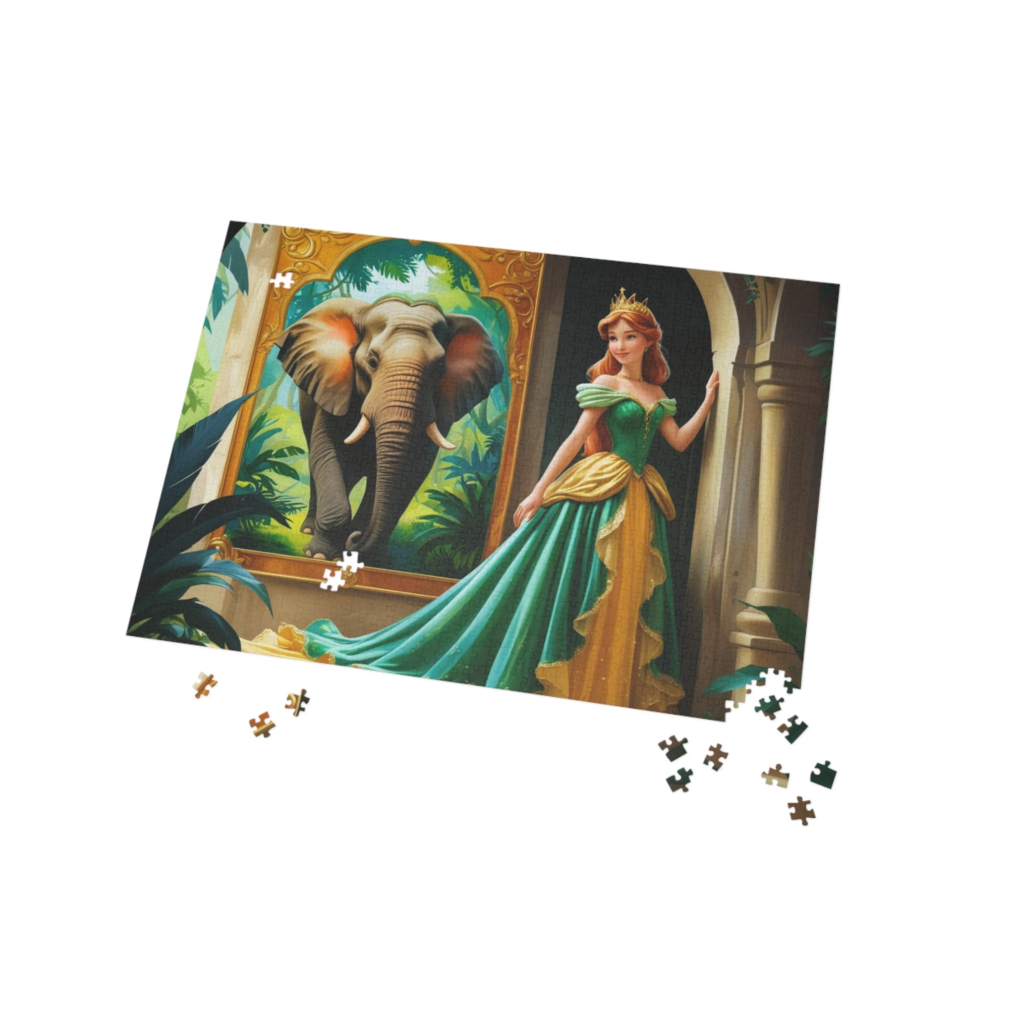Prinzessinnen- und Elefanten-Puzzle Bezauberndes 1000-teiliges Puzzle