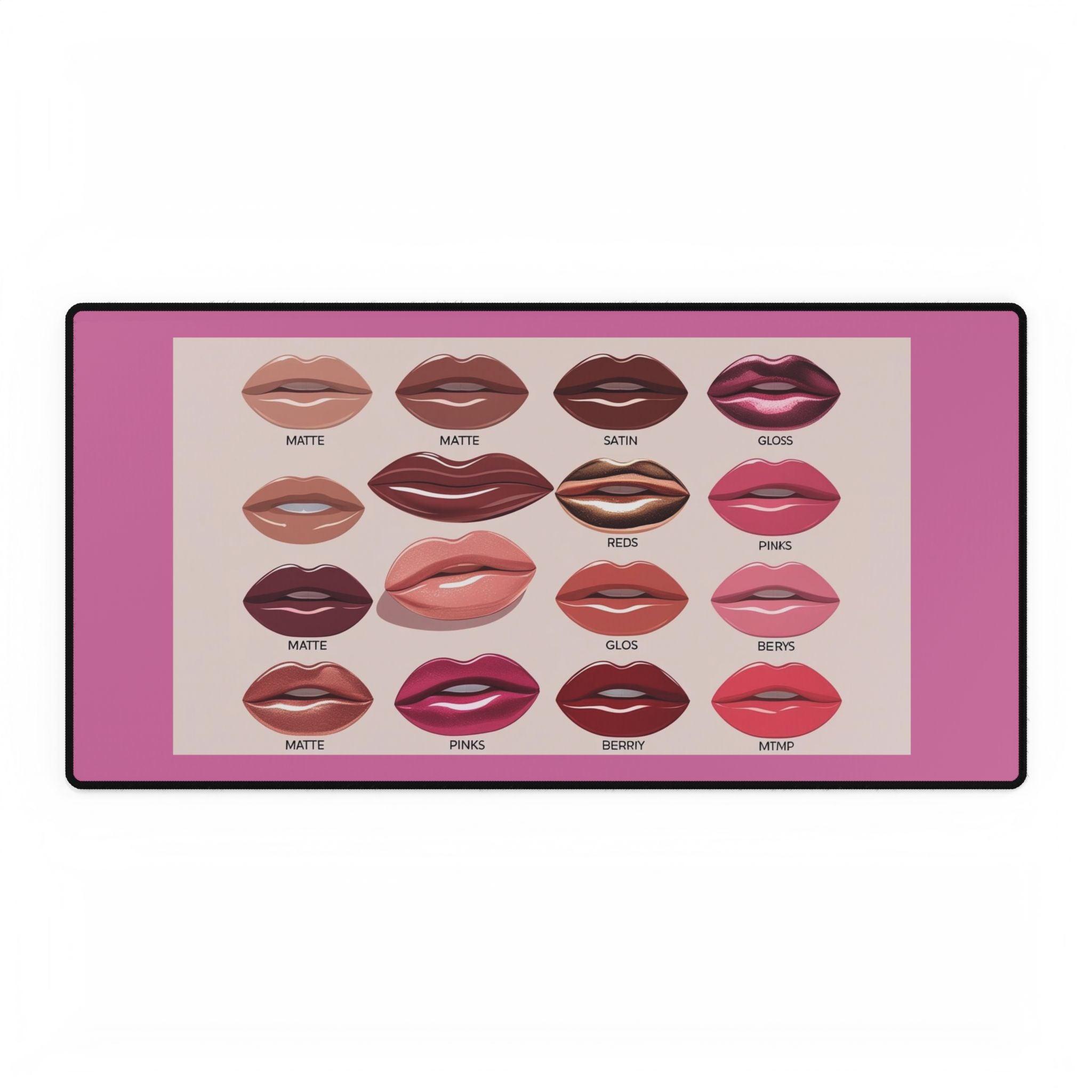Lippenstiftfarben Schreibtischunterlage Glamouröses Bürodekor in Pink
