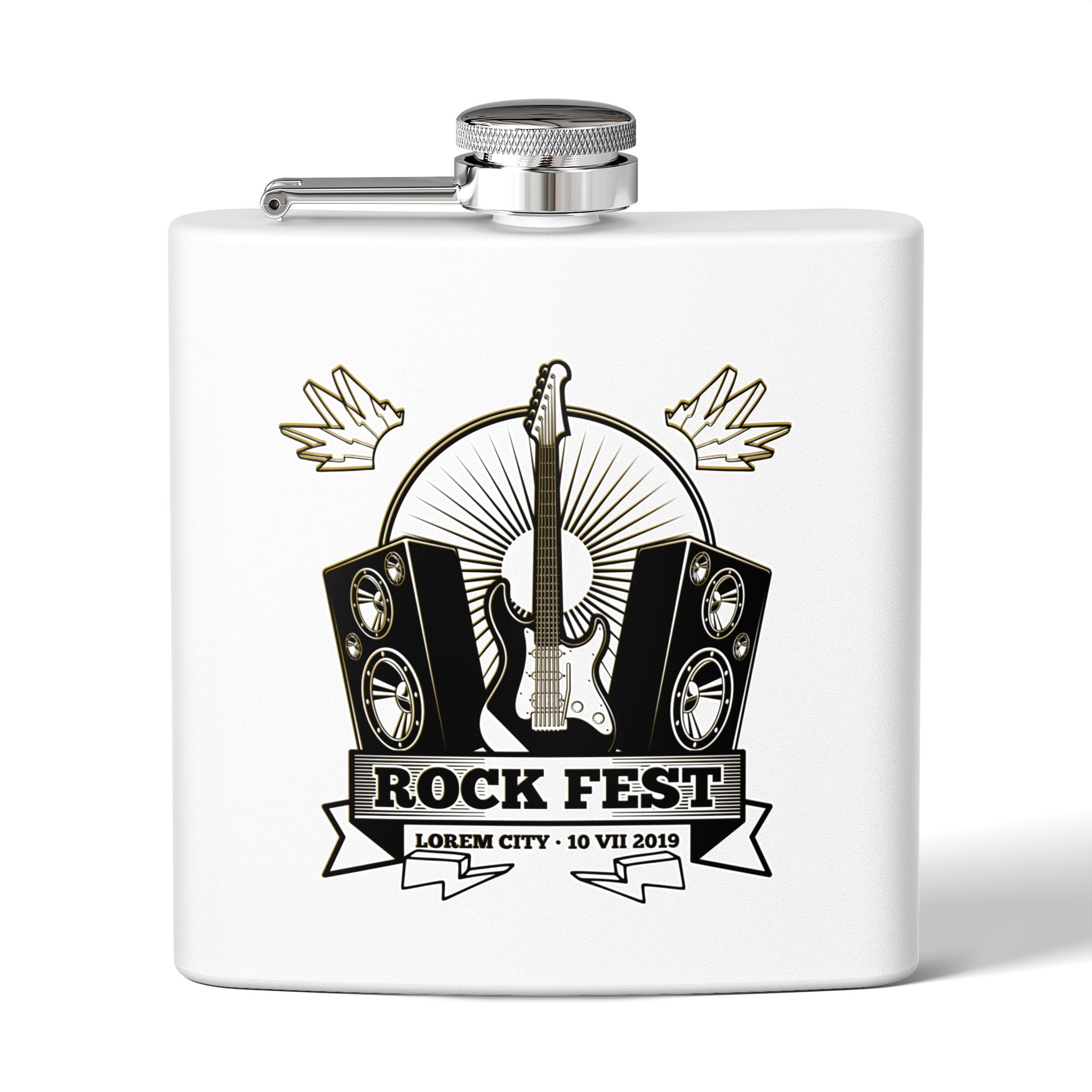 Rock Fest Edelstahl-Flachmann  für Konzerte und Festivals