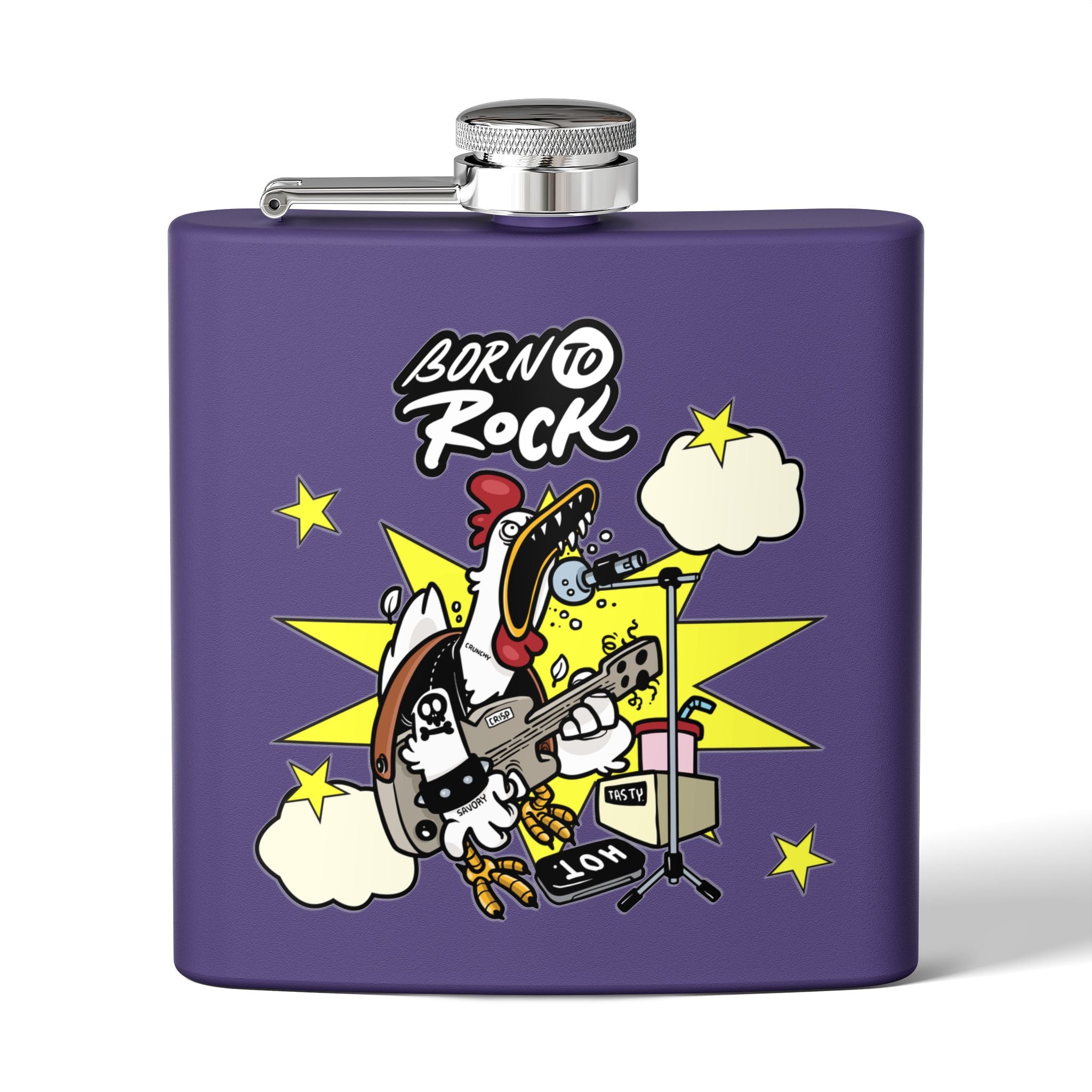 Edelstahl-Flachmann „Born to Rock 170 ml Party zum Thema Musik