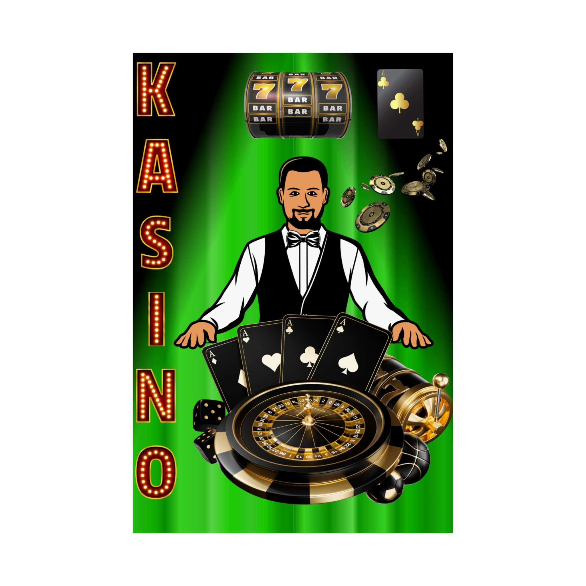 Casino Kunstdrucke, Vintage Gaming Poster für Spielzimmer