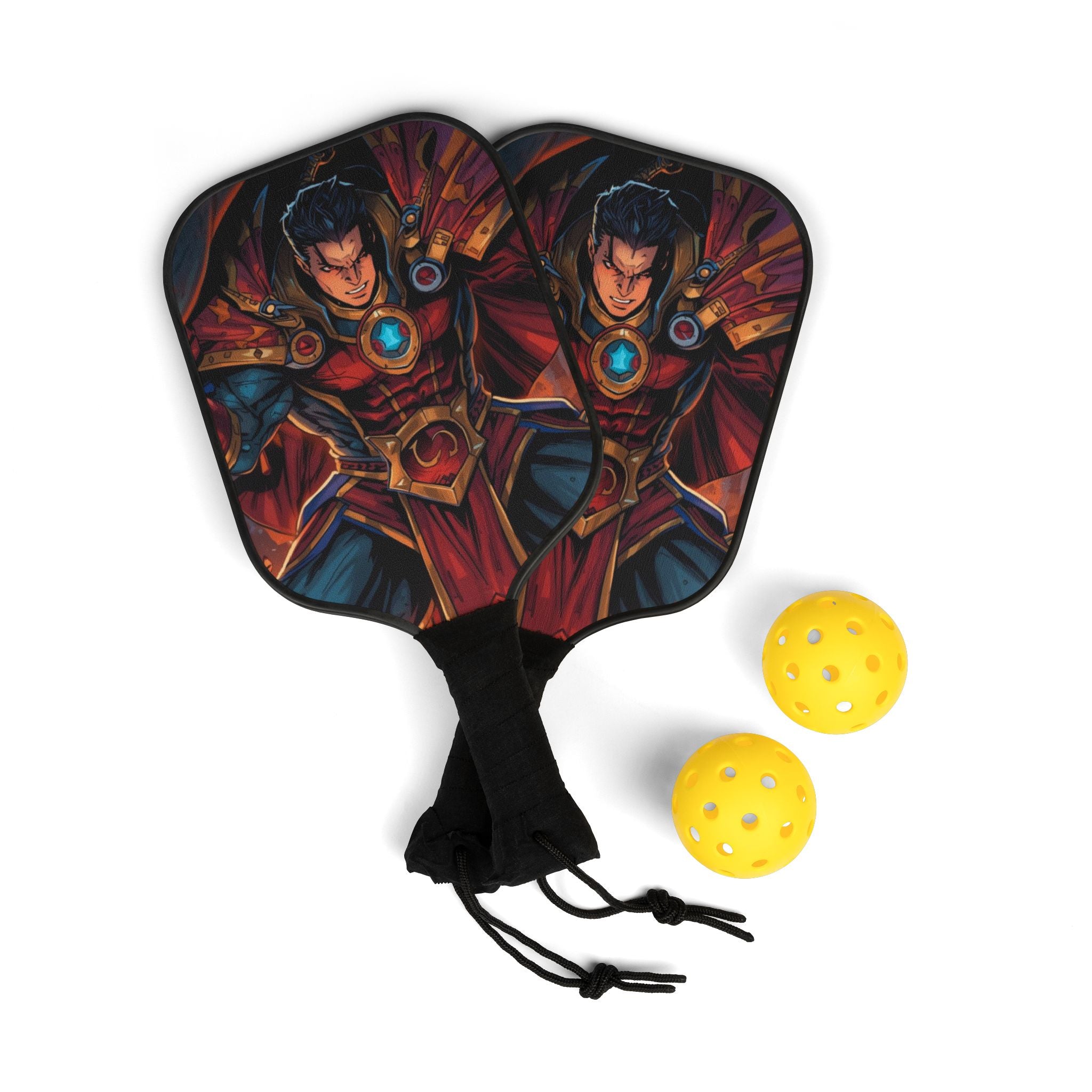 Pickleball-Schläger-Set mit einzigartigem Fantasy-Design zwei Schläger mit zwei Bälle
