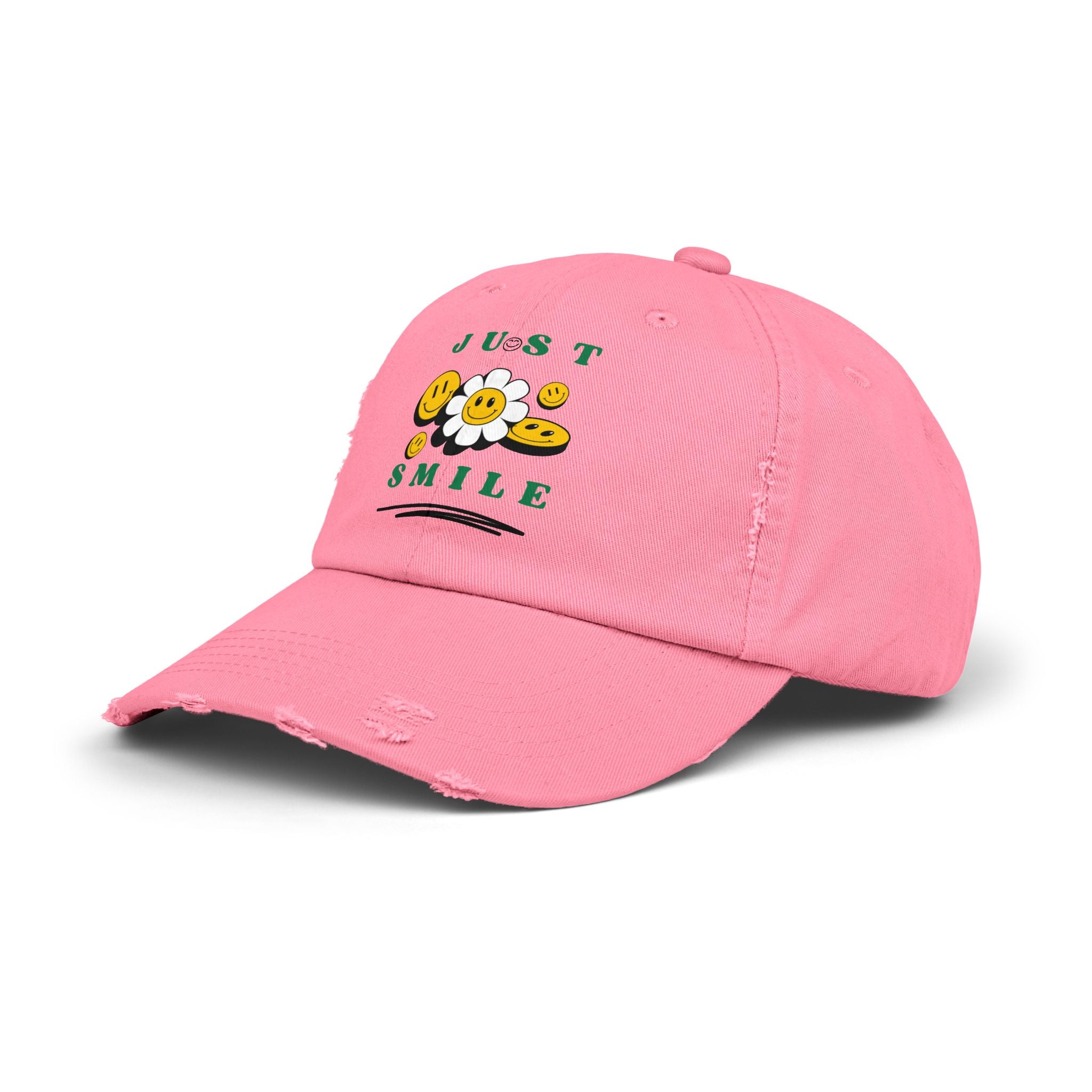 Unisex Distressed Cap mit ein Smile Design