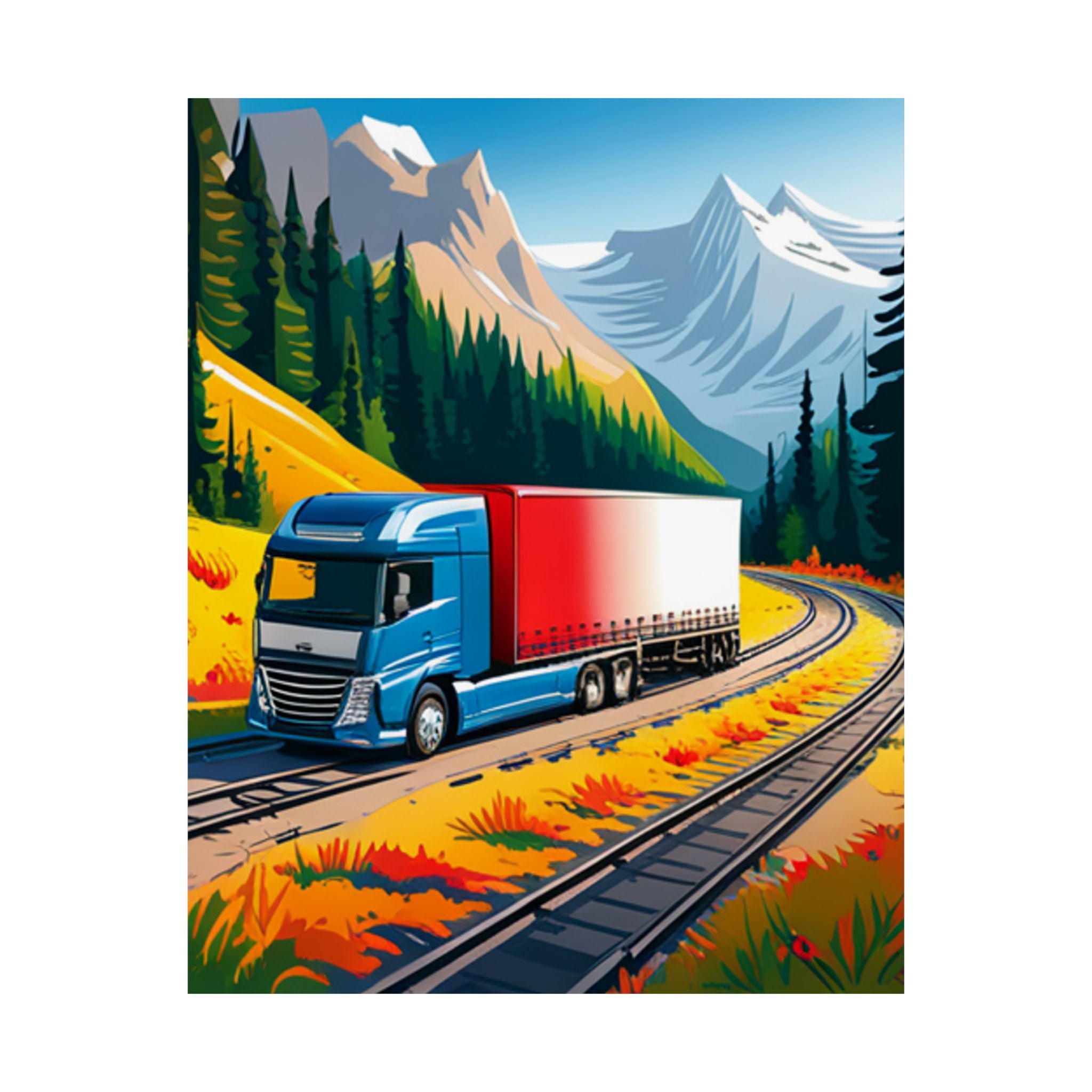 Satin Poster, Wandkunst für Truck-Enthusiasten