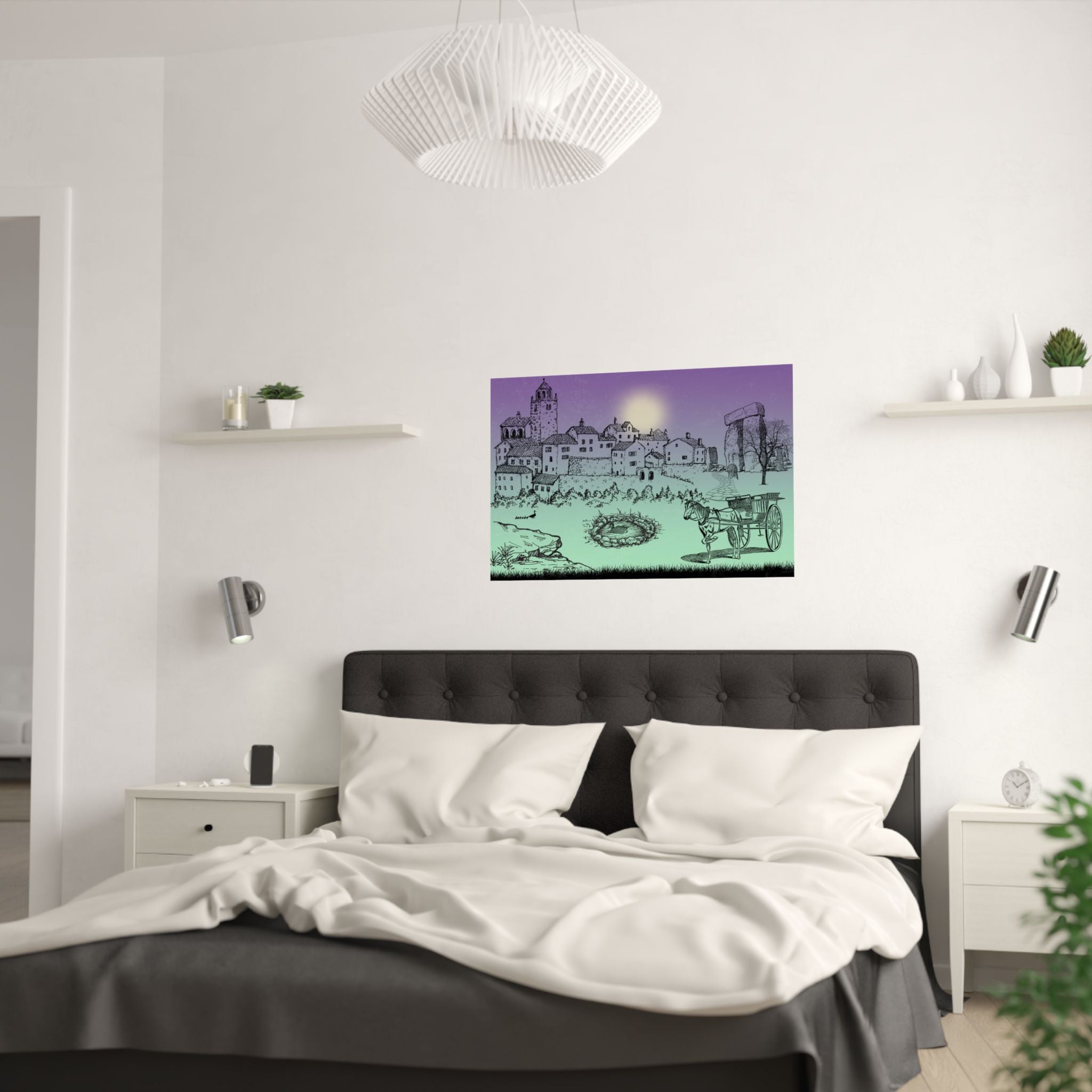 Schatten Satin-Poster, einzigartige Wandkunst für die Inneneinrichtung