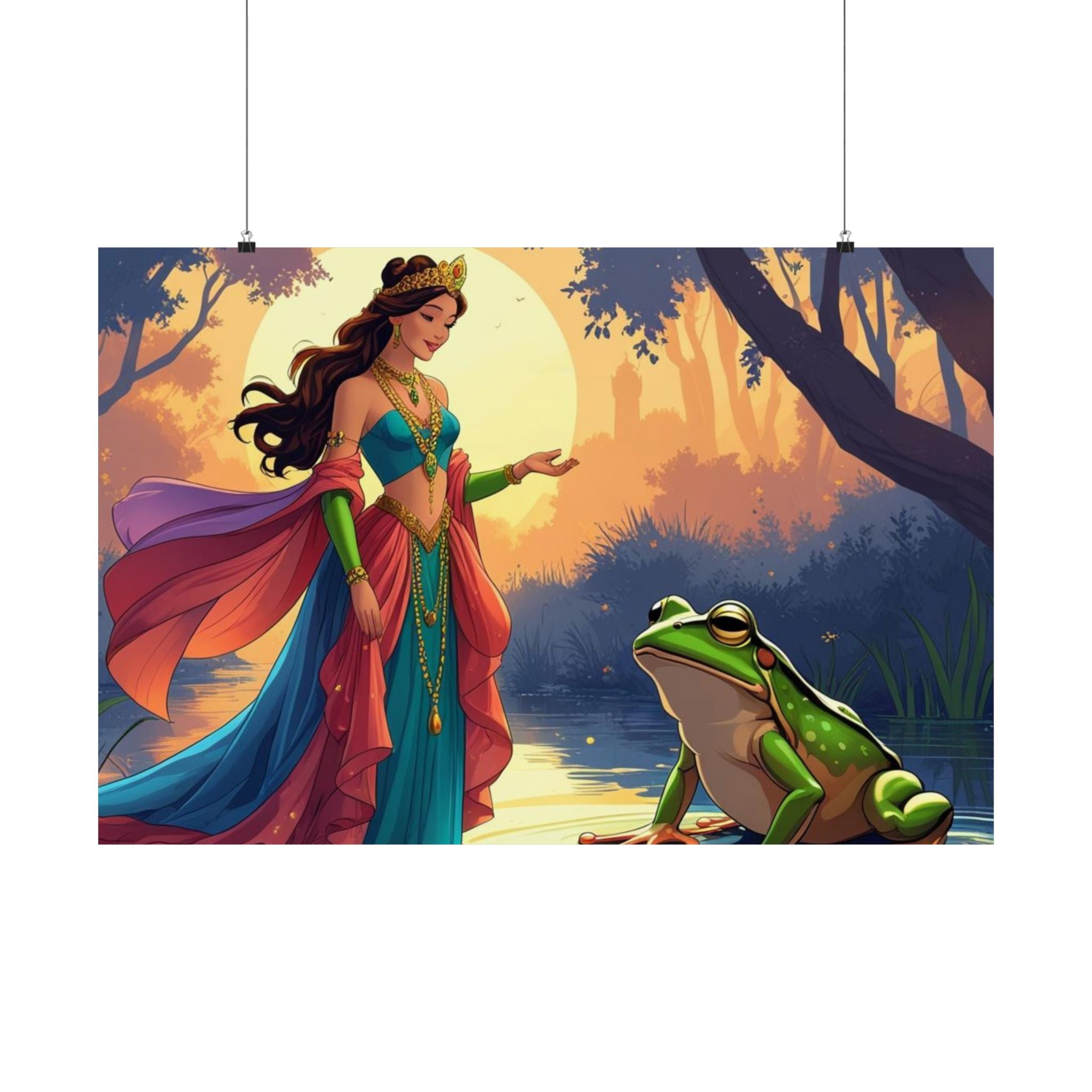 Zauberwald Satin Poster, Wunderliche Wandkunst, Prinzessinnen Dekor