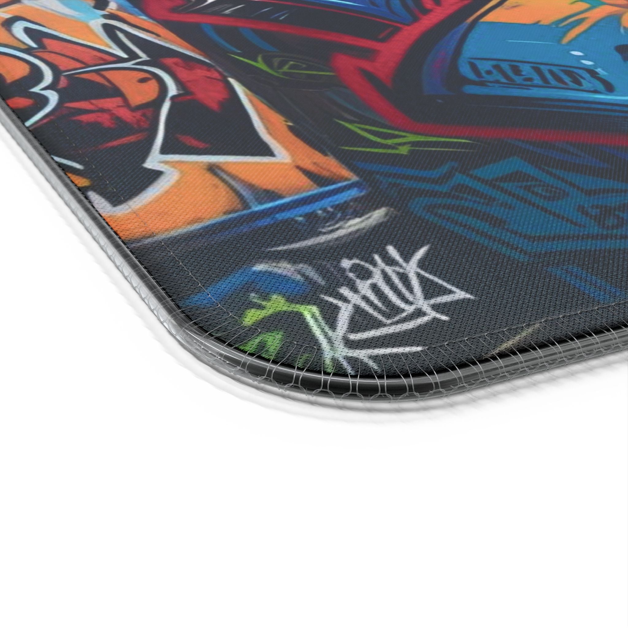 LED-Gaming-Mauspad – Kabelloses Laden, buntes Graffiti-Design die Naht