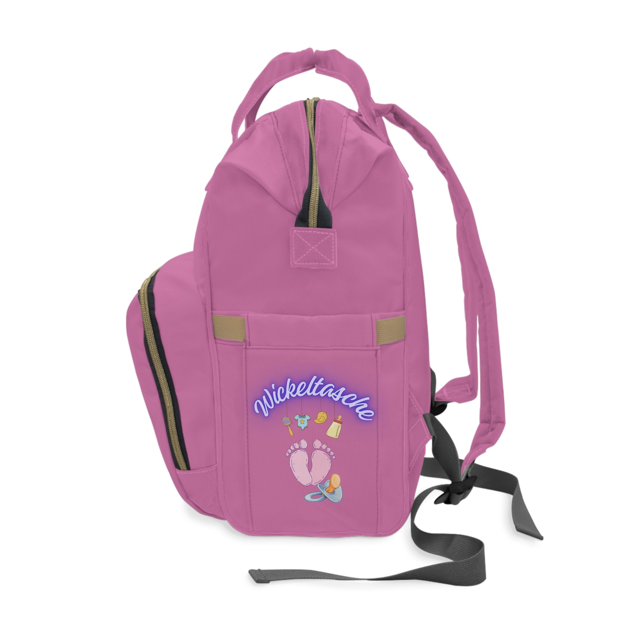 Süßer multifunktionaler Wickelrucksack  perfekt für frisch gebackene Eltern! Seitenansicht