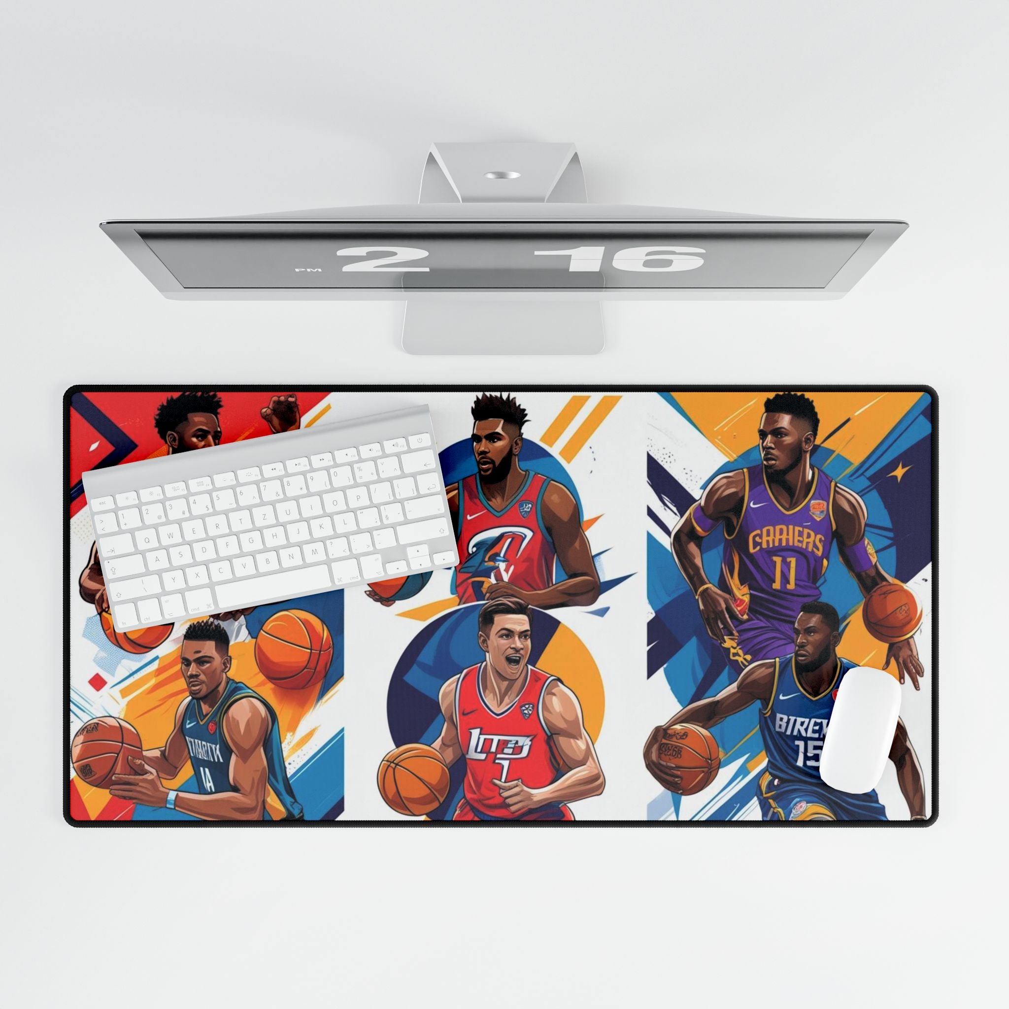 Schreibtischmatten mit Basketball-Motiven für Sportliebhaber oben Ansicht
