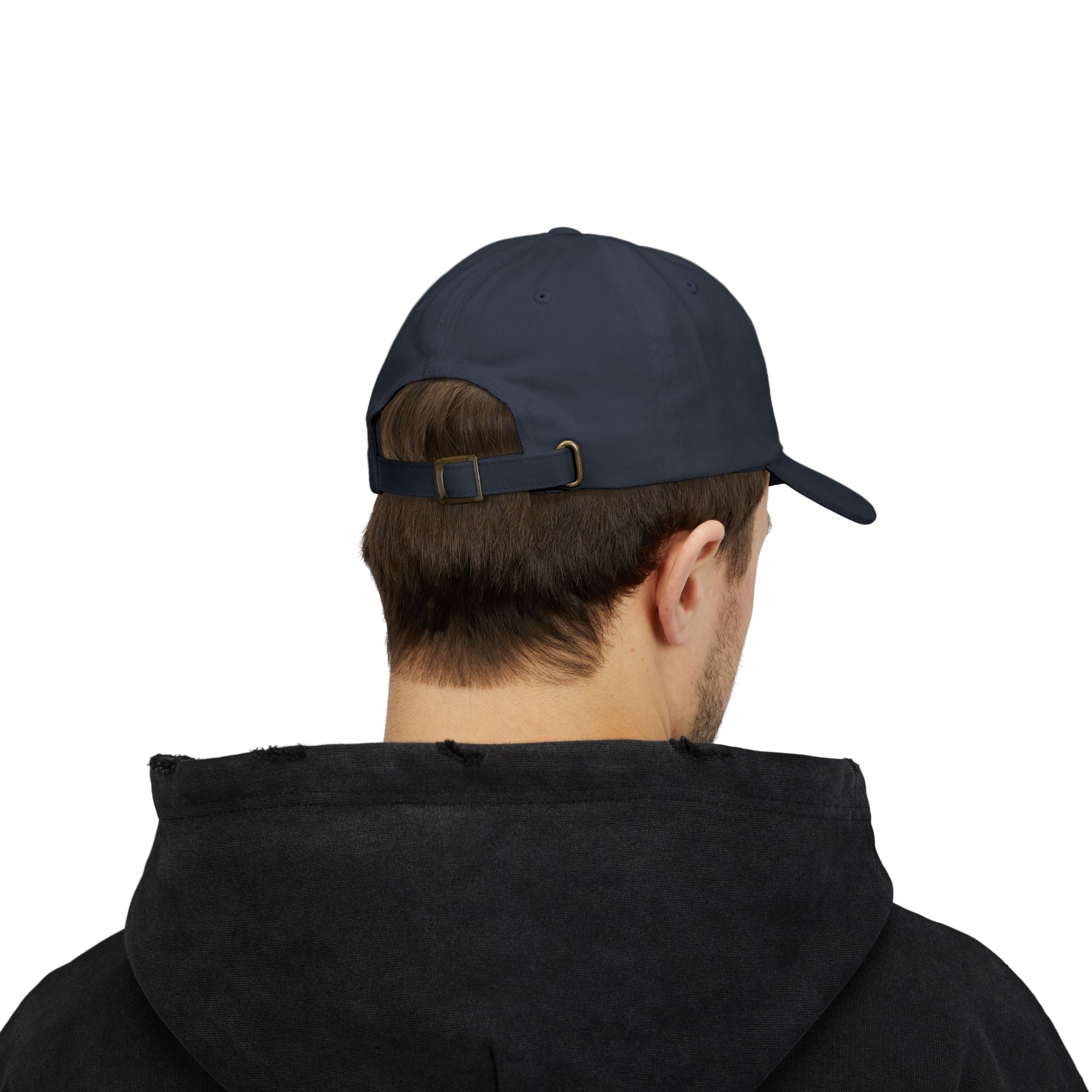Low Profile Baseball Cap für den Papa mit ein Spruch in Marinen Blau   von Hinten