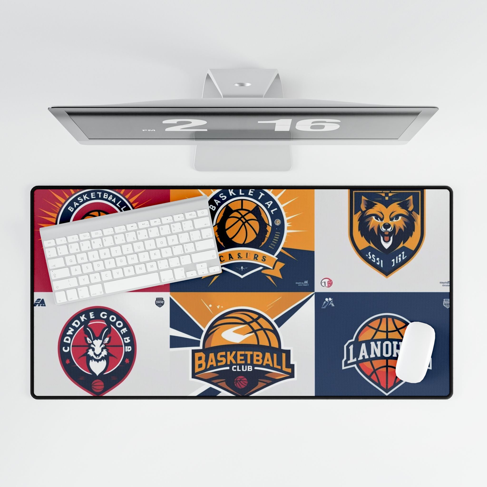 Basketball Schreibtischmatten, Personalisierte Schreibtischaccessoires oben Ansicht