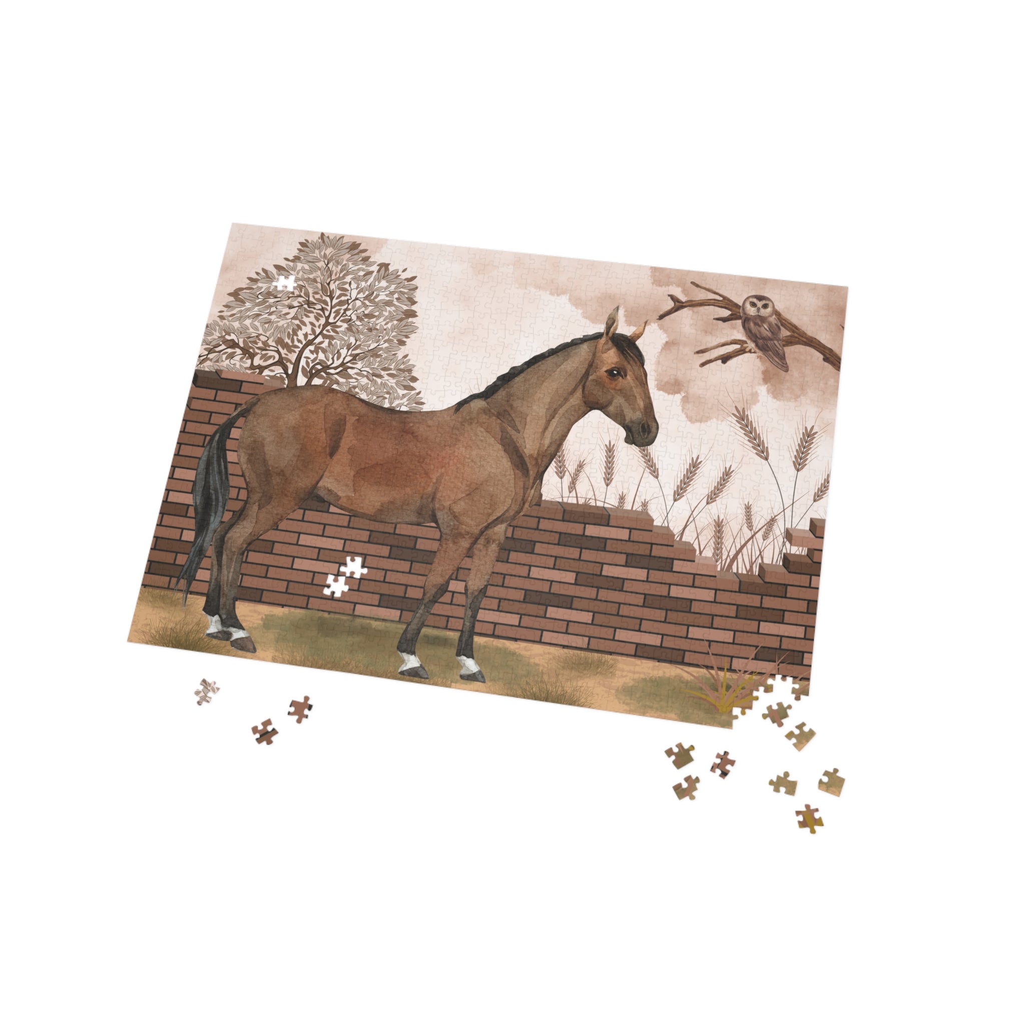 Pferde-Puzzle Kunst 1000 Teile, Pferdedekor, Geschenk für Tierliebhaber