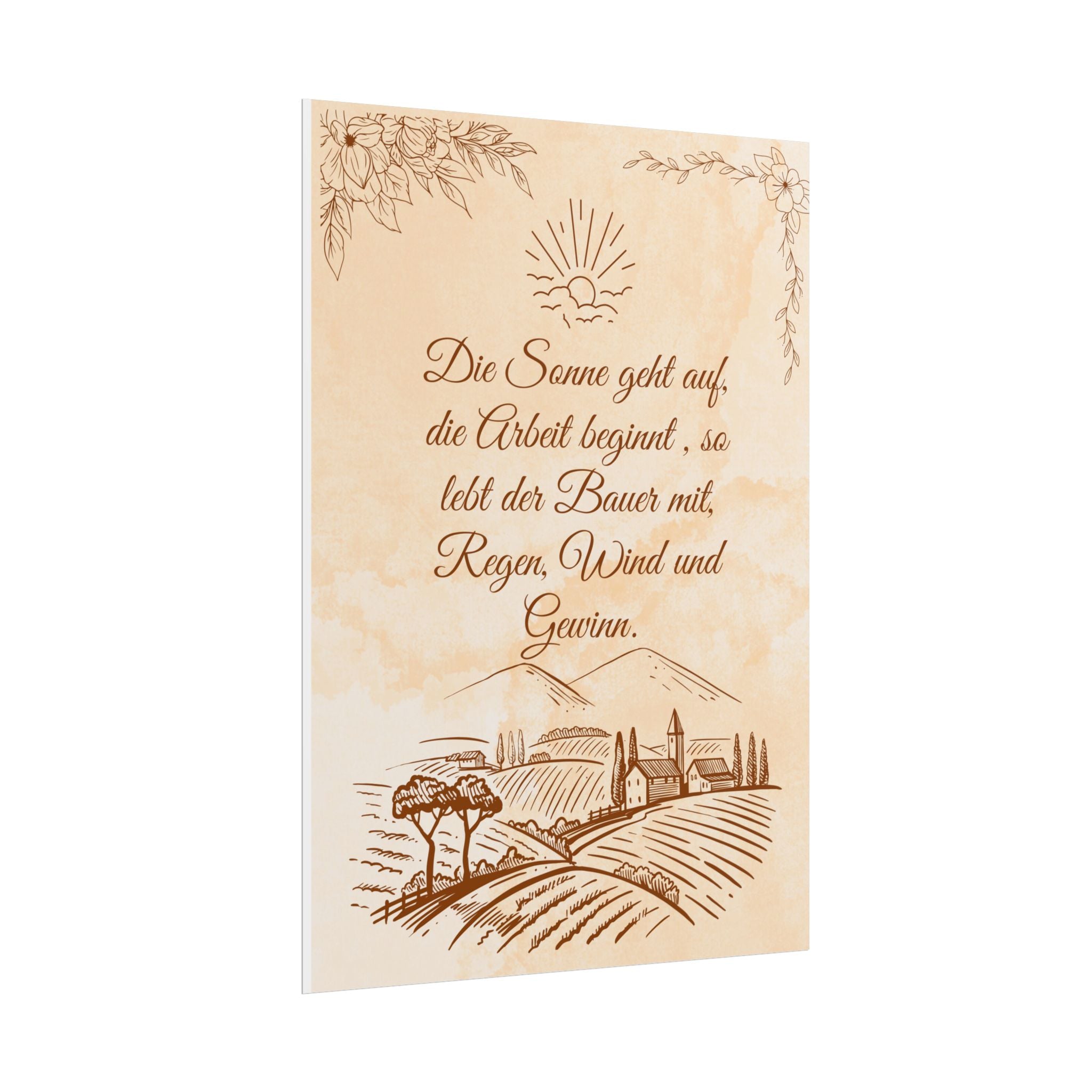 Silk Poster - Bauernspruch with Bauerliche Motiven Design mit ein Vers