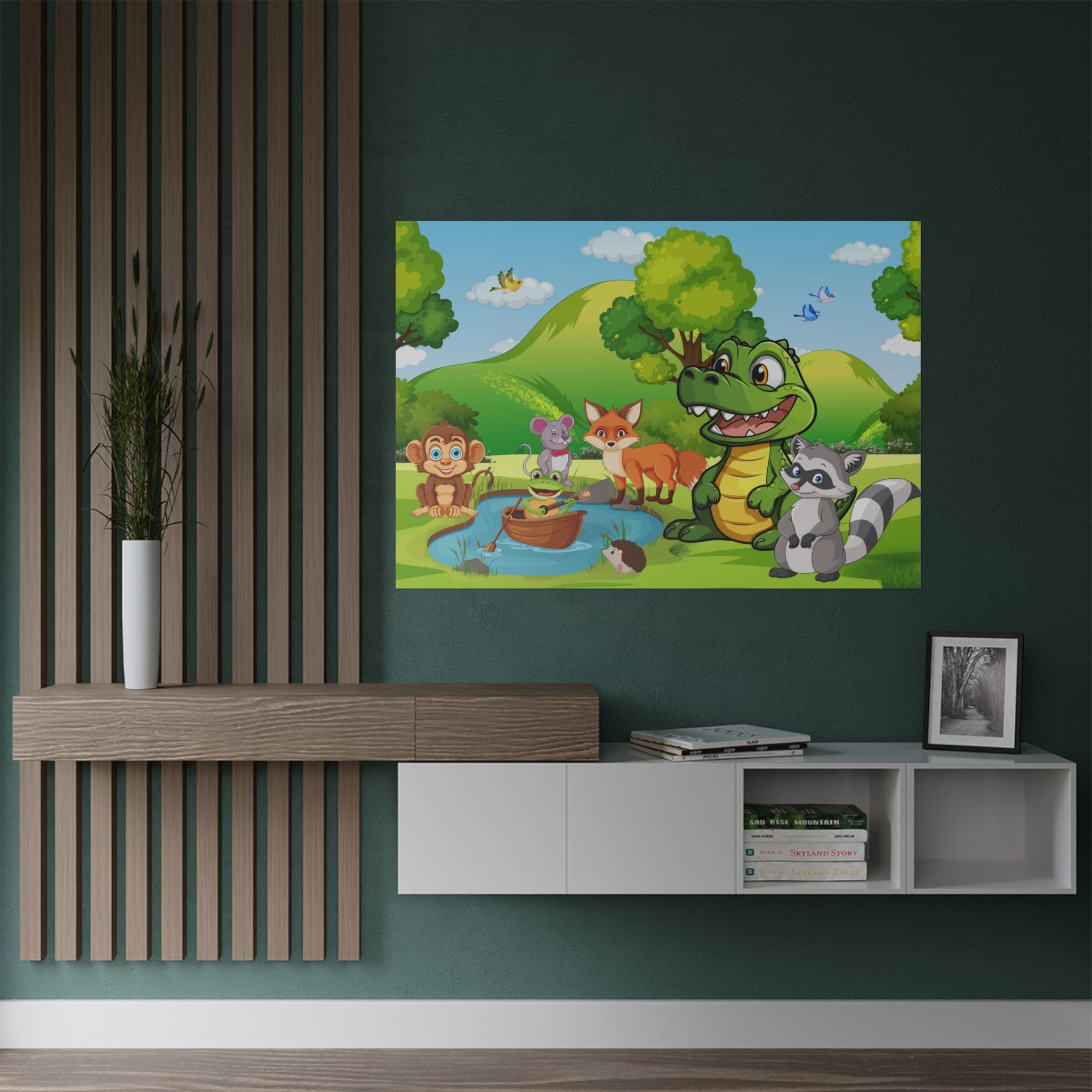 Bunte Tier-Satin-Poster für Kinderzimmer-Dekoration über die Anrichte