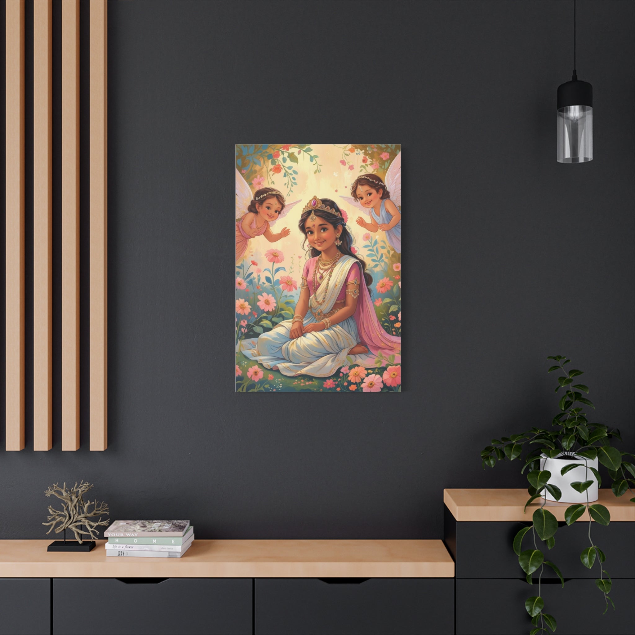 Göttinnen-Kunst auf Leinwand, spirituelle Wanddekoration, Feenprinzessin-Kunstwerk über der Anrichte