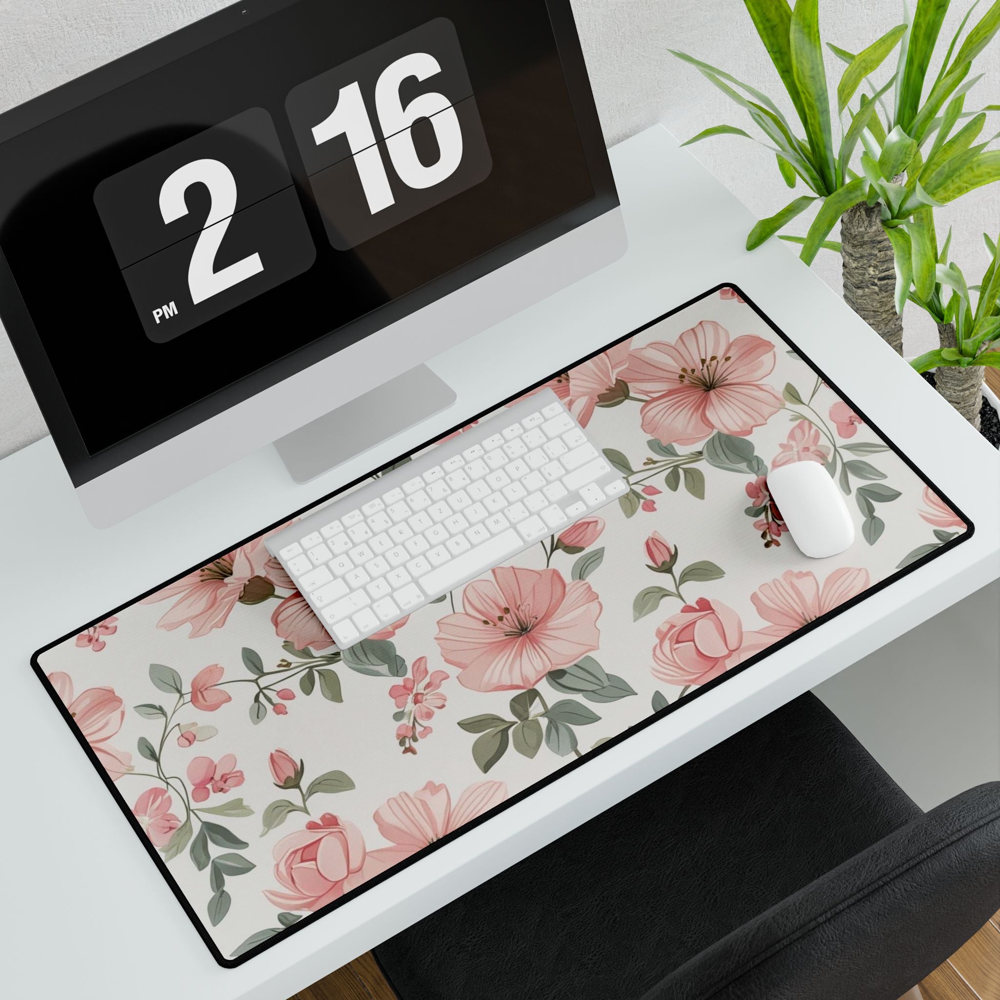 Florale und elegante Schreibtischunterlagen auf den Tisch