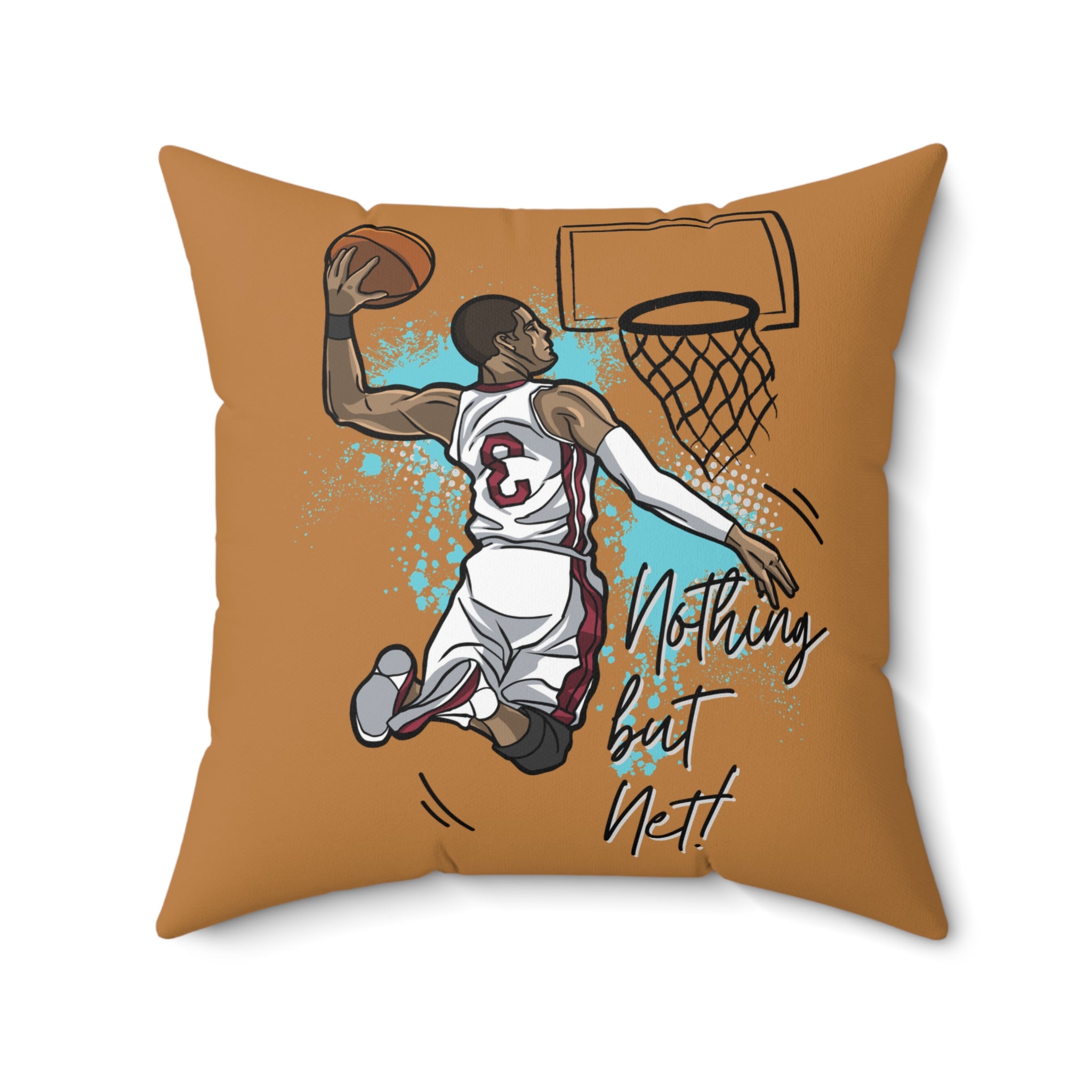 Basketball-Kissen, Sport-Dekor-Kissen in Hellbraun