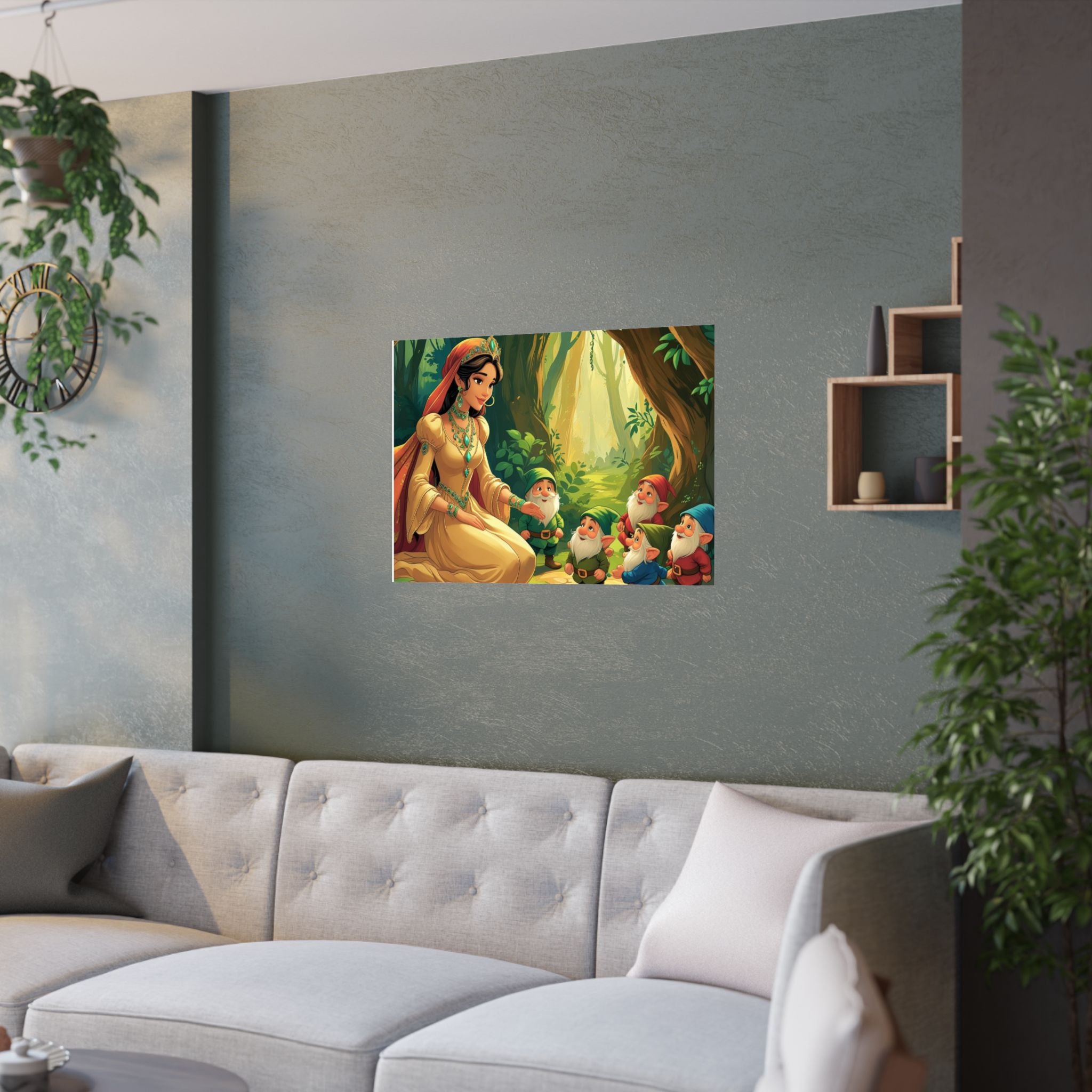 Zauberhafte Satin Wandkunst, Zauberhafter Märchen Poster über das Sofa