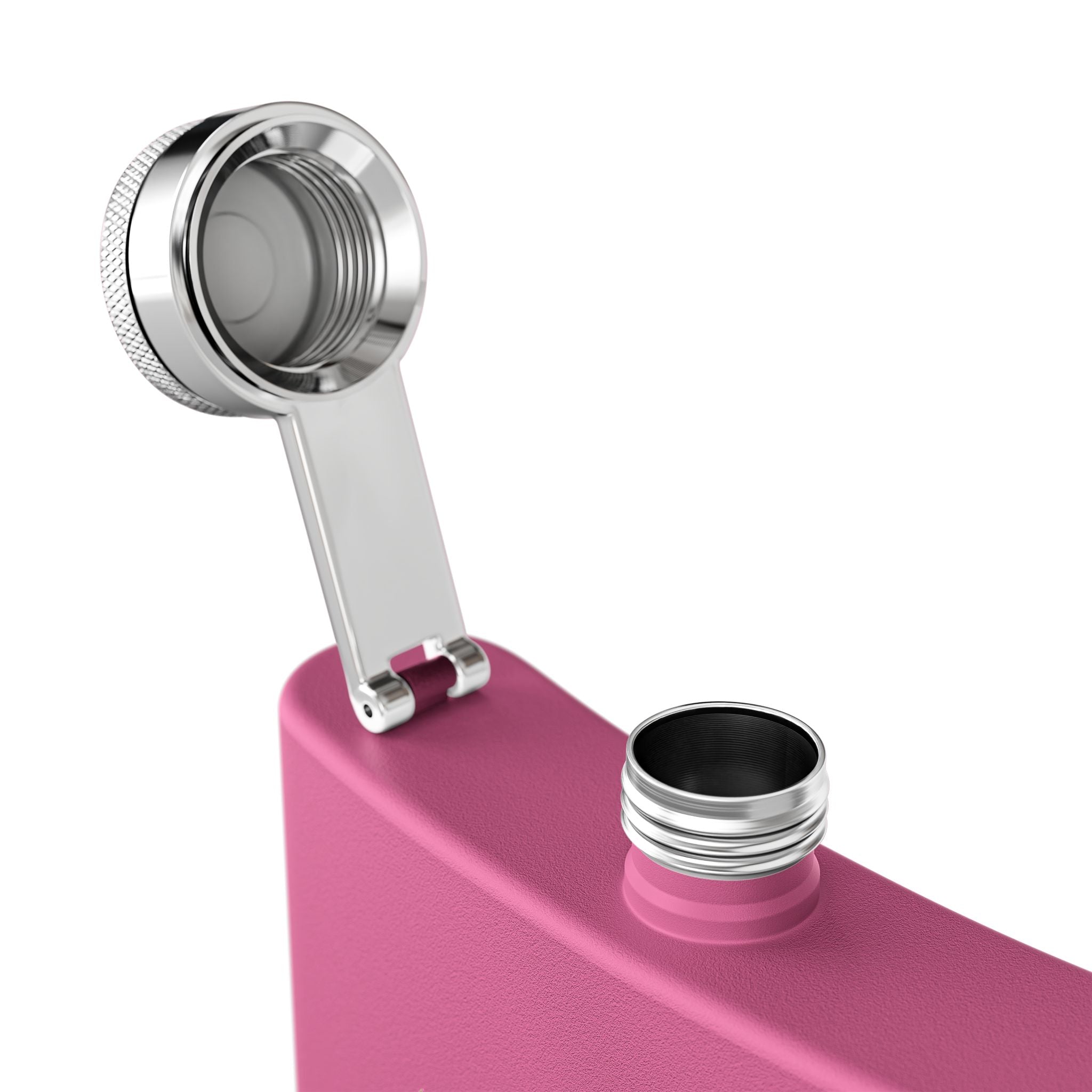 Rockin' Music Lover's Flachmann - 6oz Edelstahl-Flachmann pink Verschluss