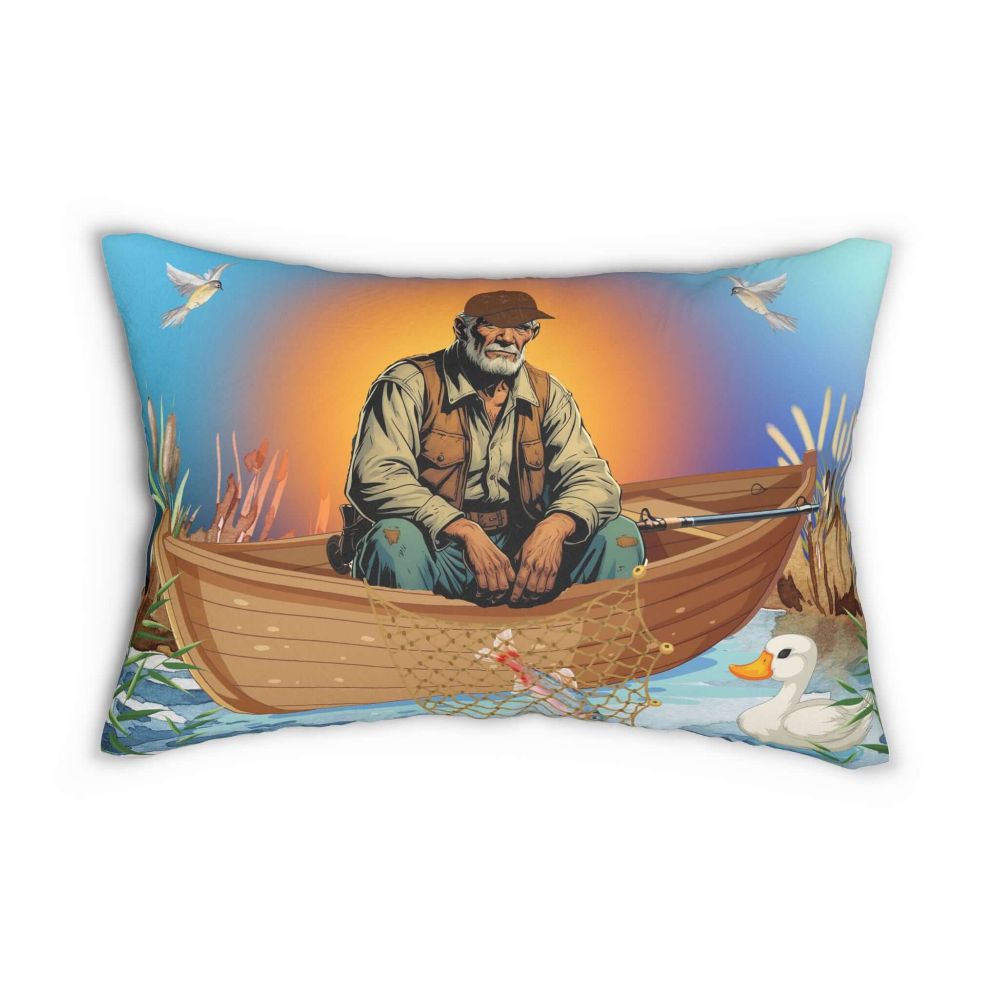 Details für Lendenkissen Fischer im Ruderboot
