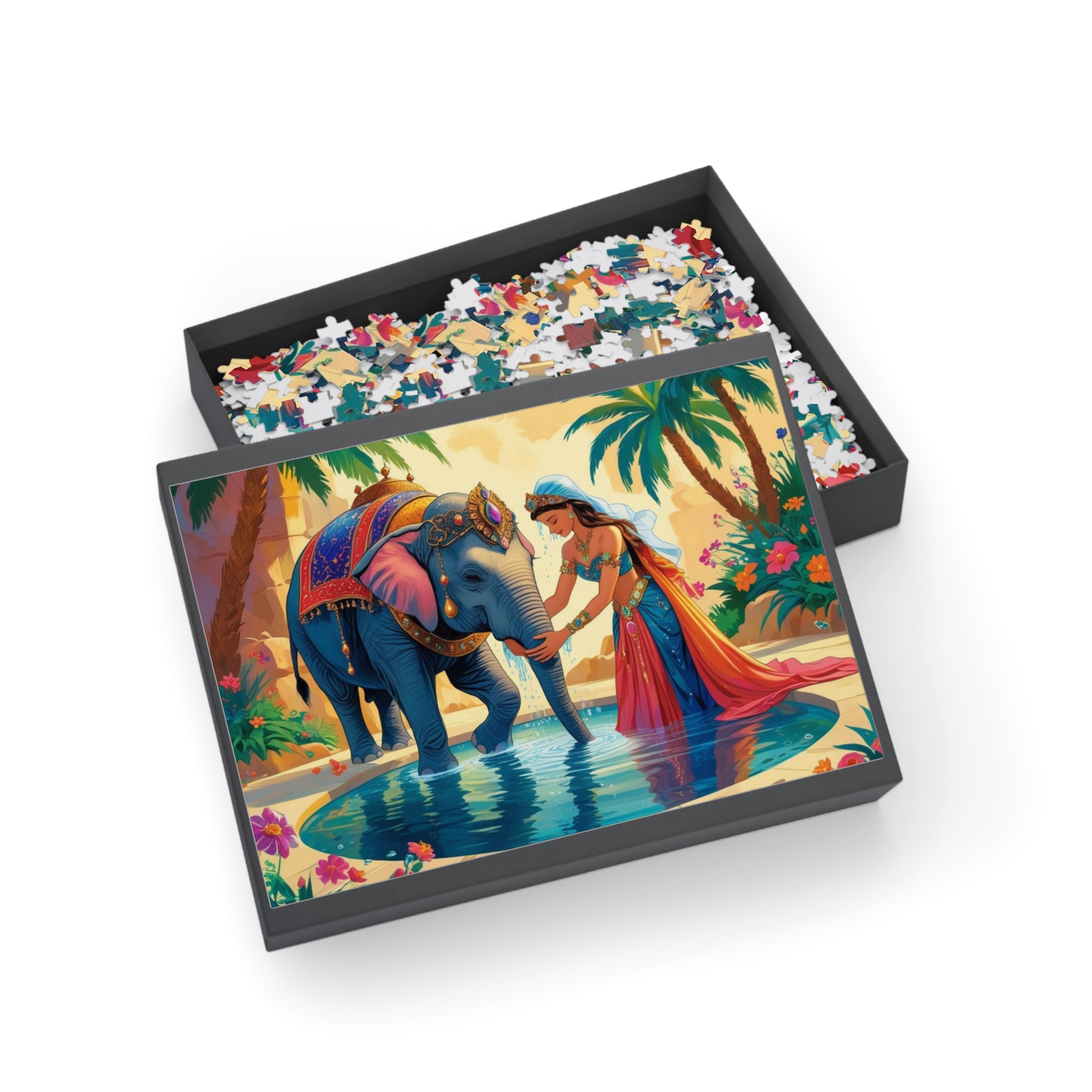 Elefantenpuzzle Magie in eine Schachtel