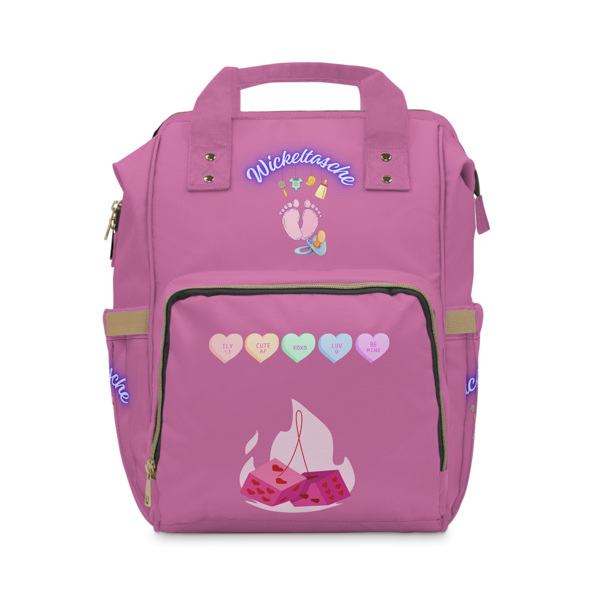 Süßer multifunktionaler Wickelrucksack  perfekt für frisch gebackene Eltern! rosa