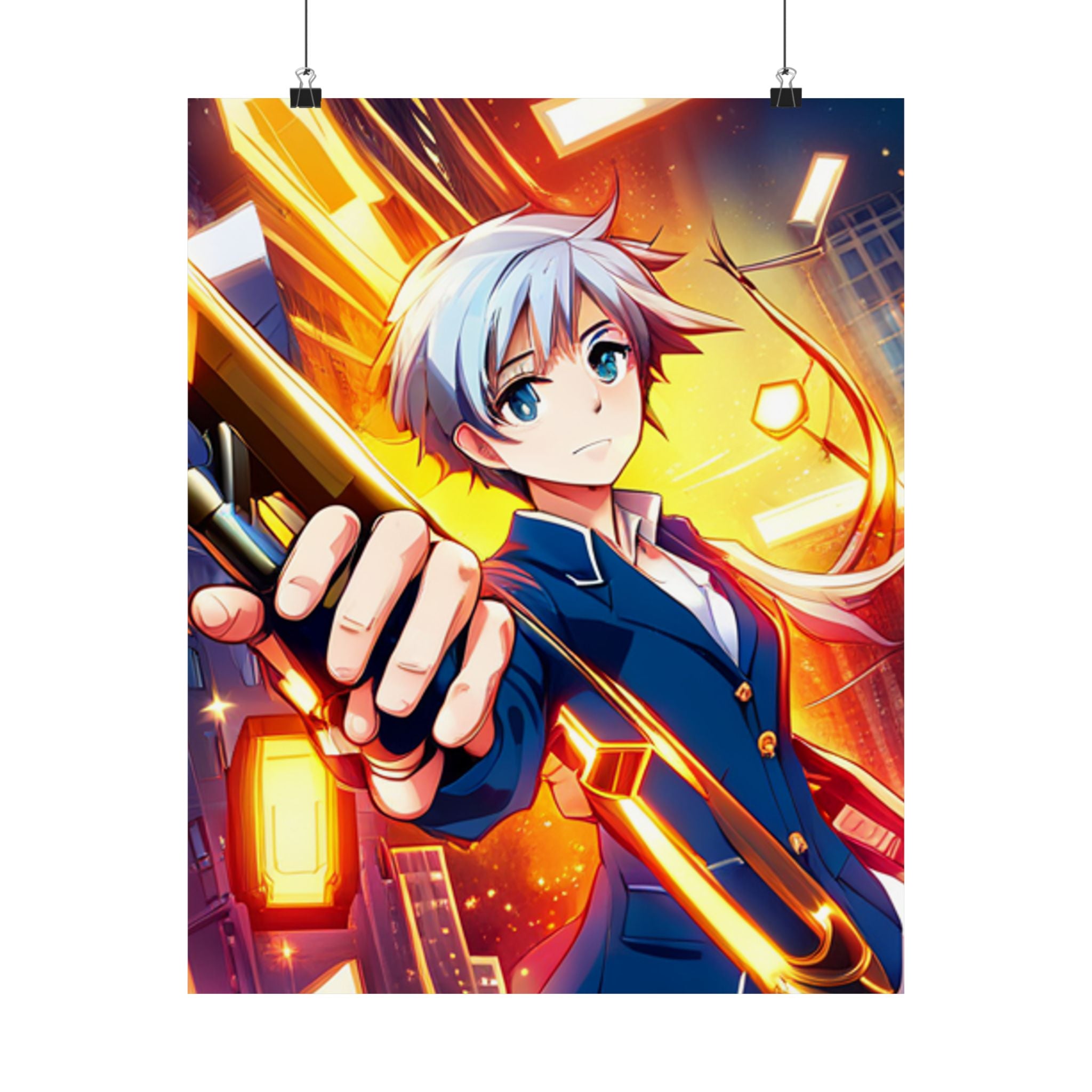 Lebendige Anime-Satin-Poster farbenfrohe Wandkunst für Anime-Liebhaber