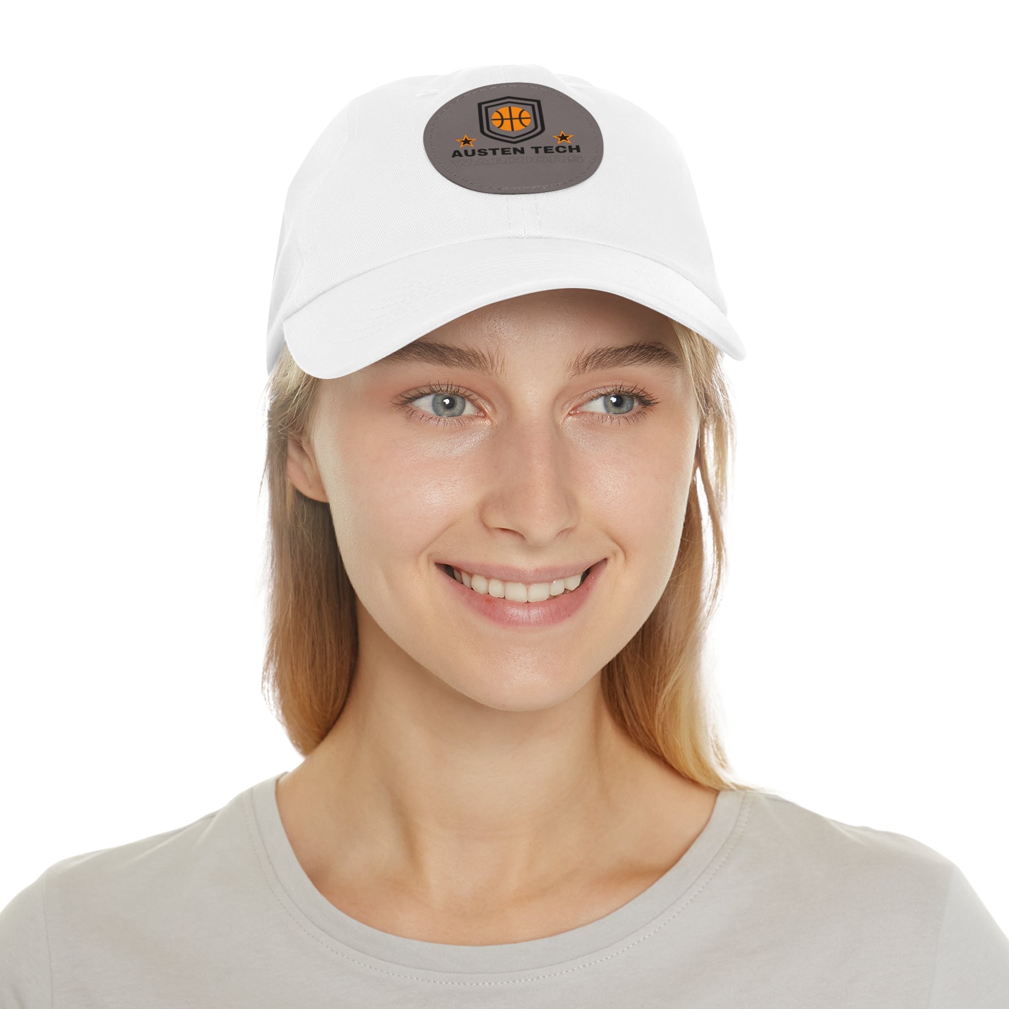 Dad Hat mit Lederpatch rund