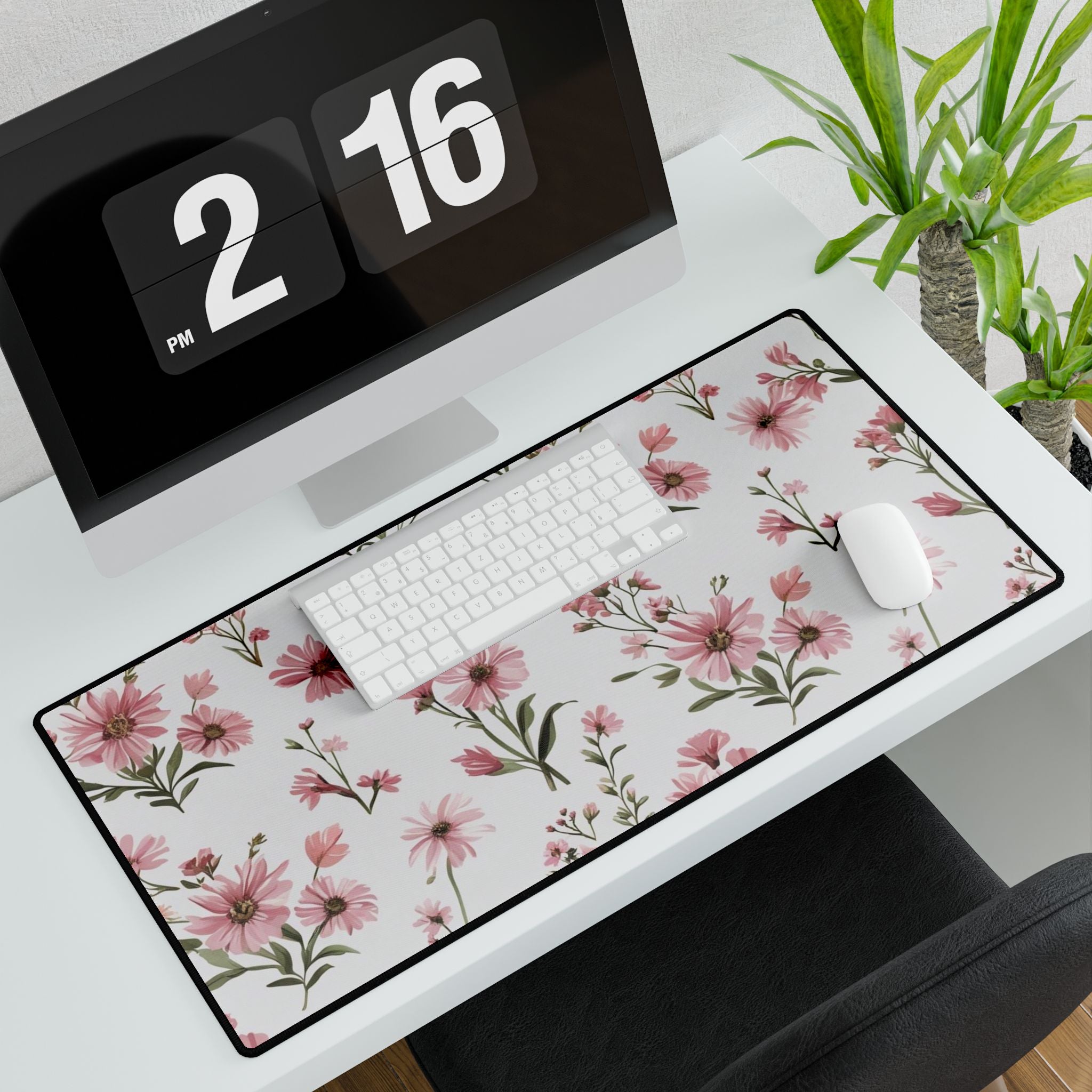 Florale Schreibtischmatte, Modernes Arbeitsplatzdekor auf den Tisch