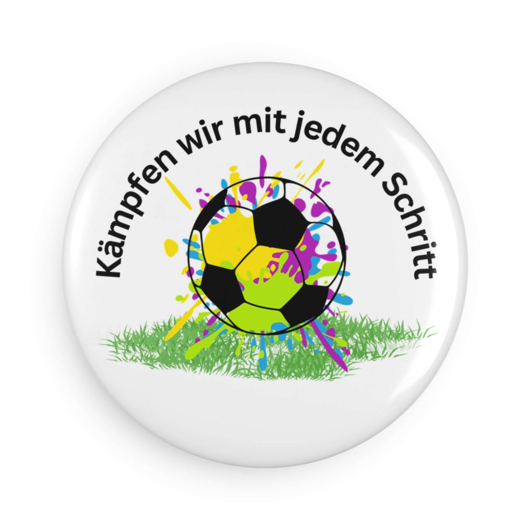 Details für Runder Knopfmagnet mit ein Fußballmotiv