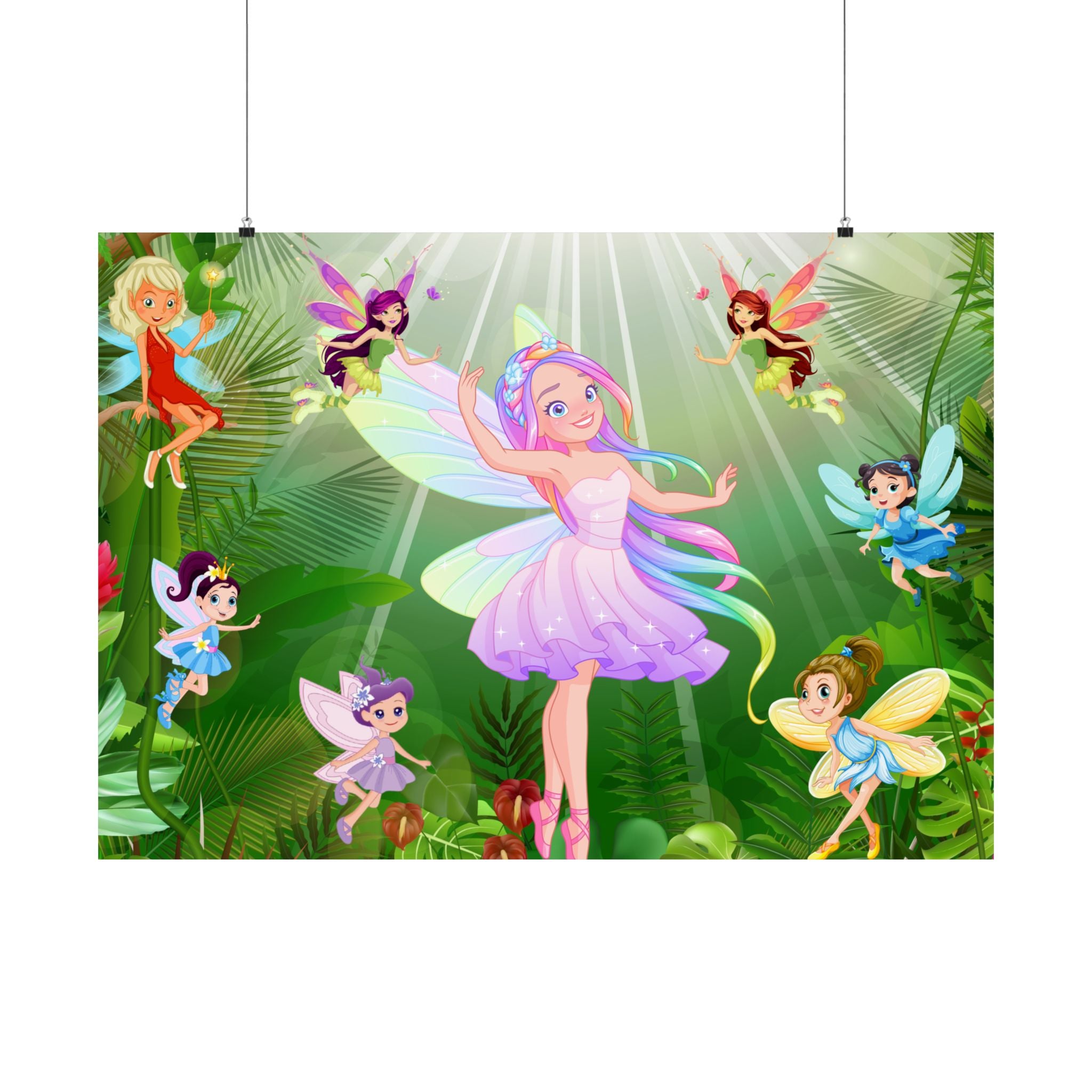 Zauberhaftes Feen-Satin-Poster, Zauberhafte Wandkunst