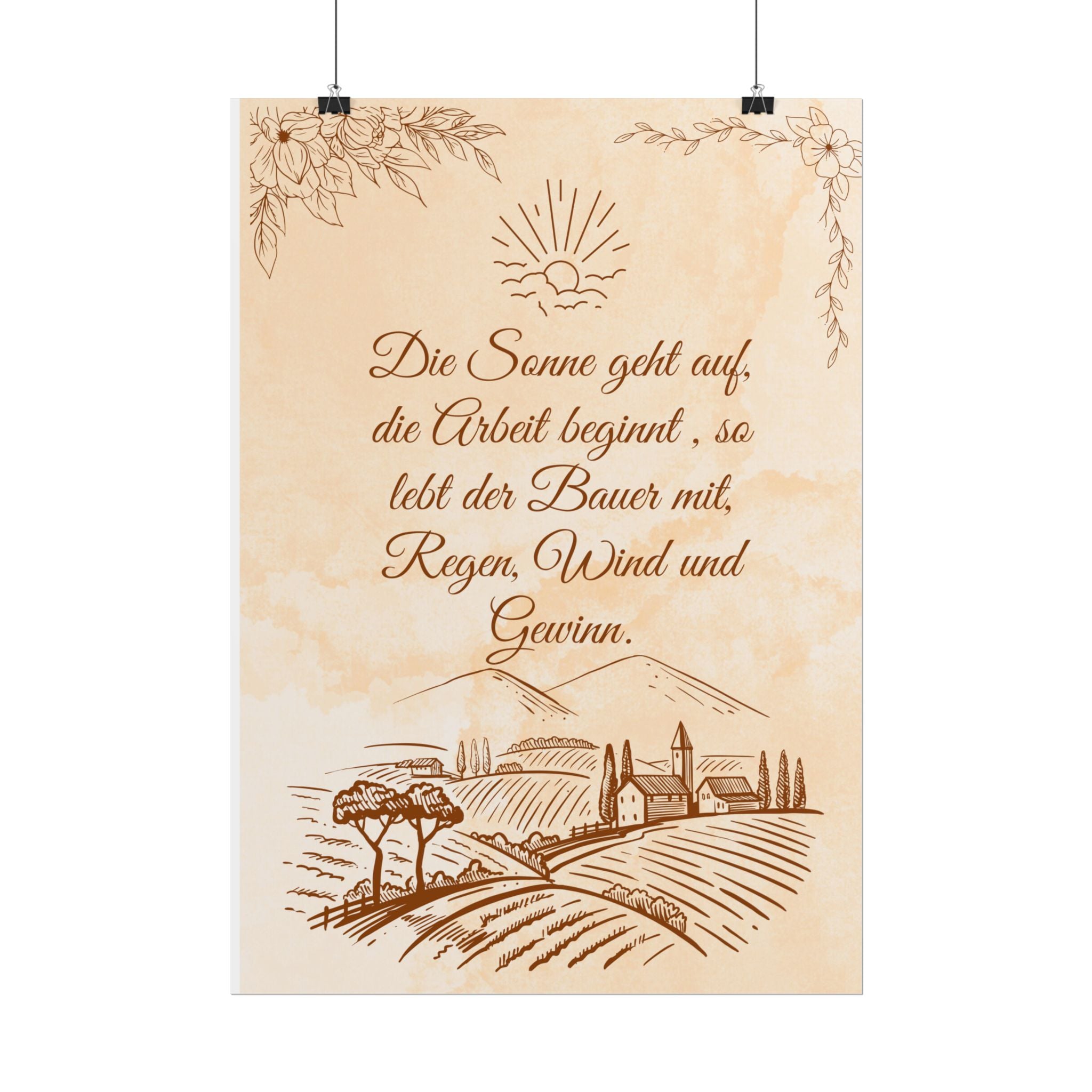 Silk Poster - Bauernspruch with bäuerliche Motiven Design mit ein Vers
