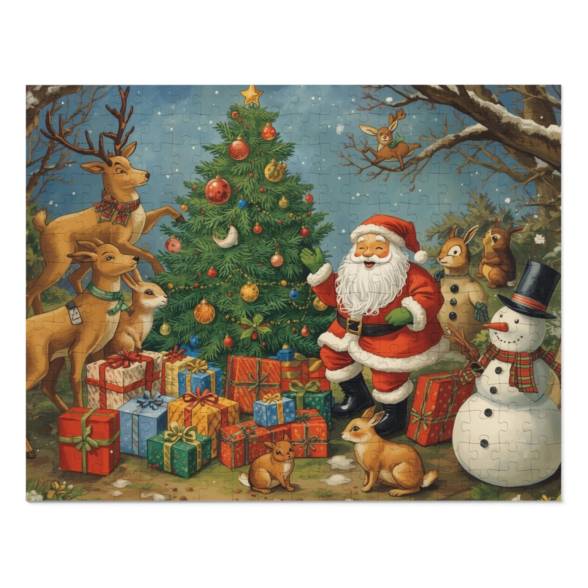 Festliches Weihnachtspuzzle, Weihnachtsaktivität für die Familie