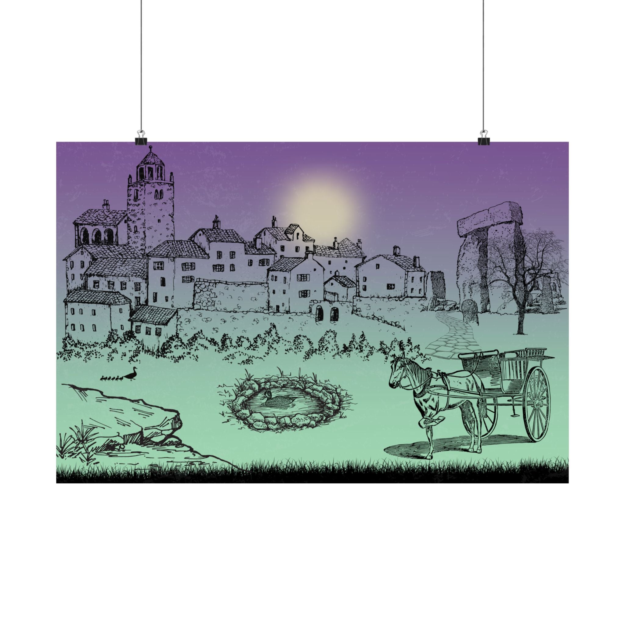 Schatten Satin-Poster, einzigartige Wandkunst für die Inneneinrichtung