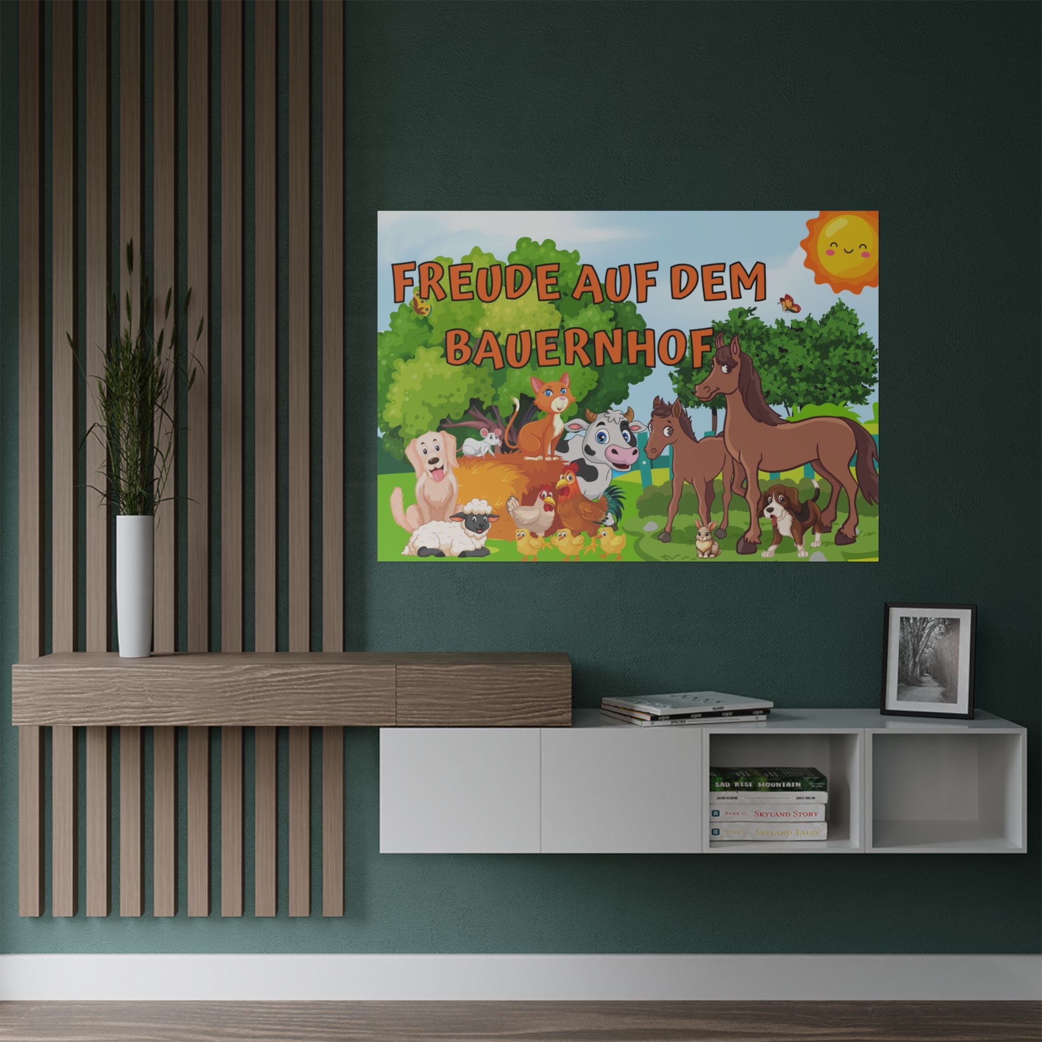 Süßes Tierfarm Satin Poster, Kinderzimmer Dekor, Bauernhof