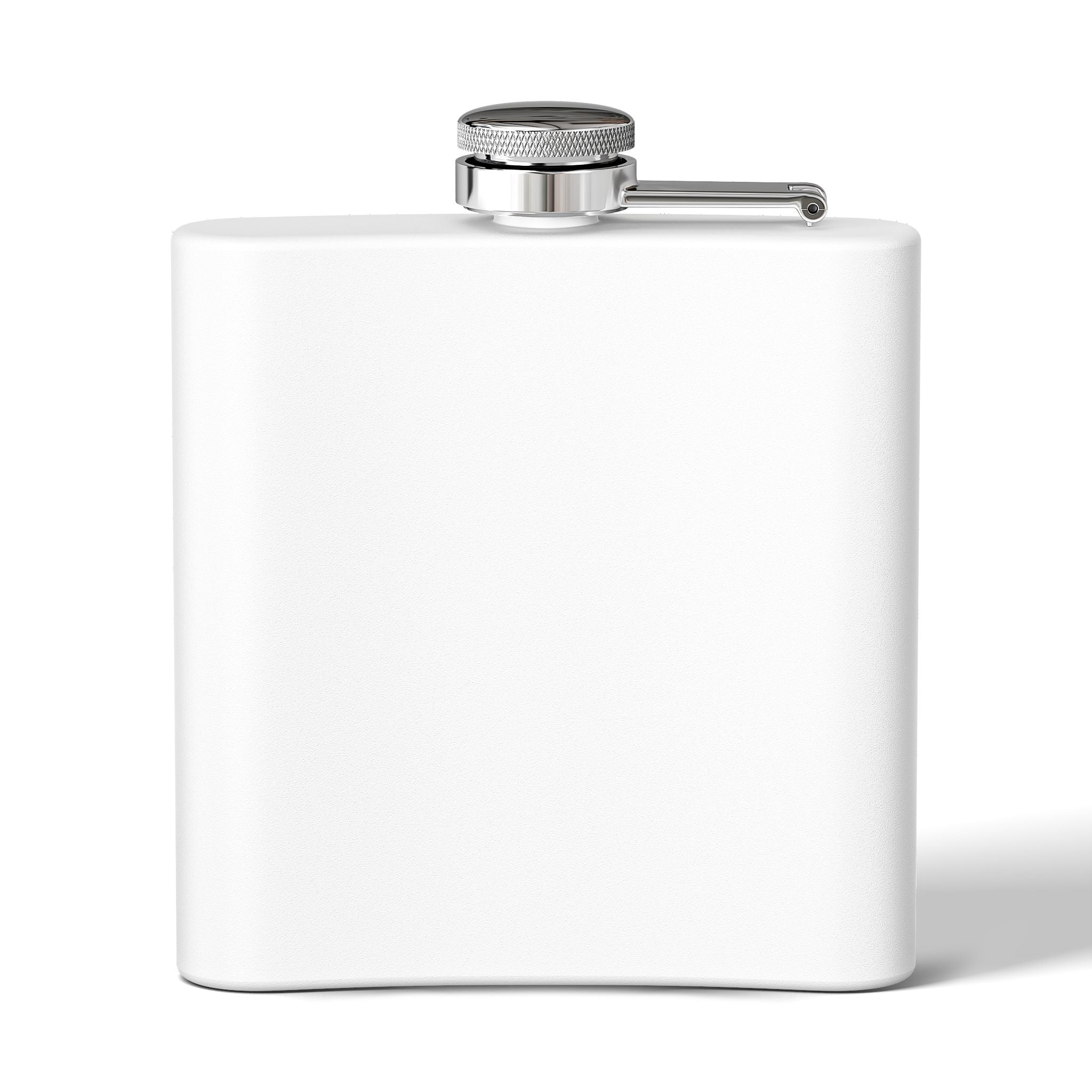 Western Cowboy Flask, Einzigartiges  Edelstahl Flachmann  rückenansicht weiß