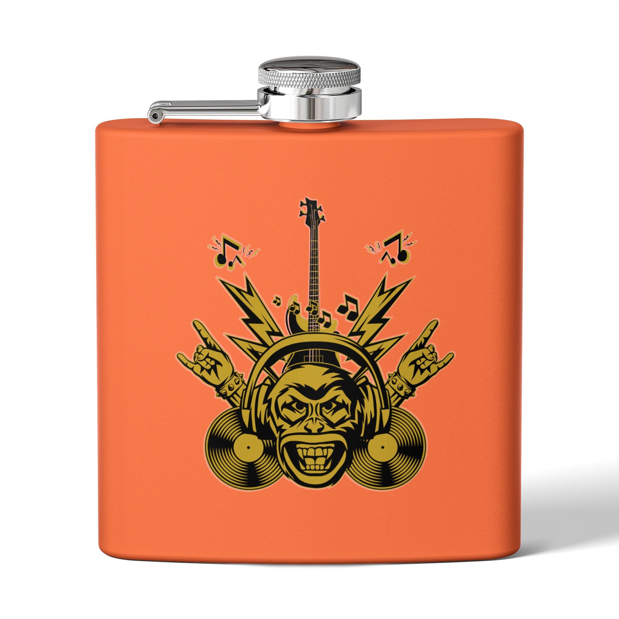 Rockin' Music Lover's Flachmann - 6oz Edelstahl-Flachmann orage