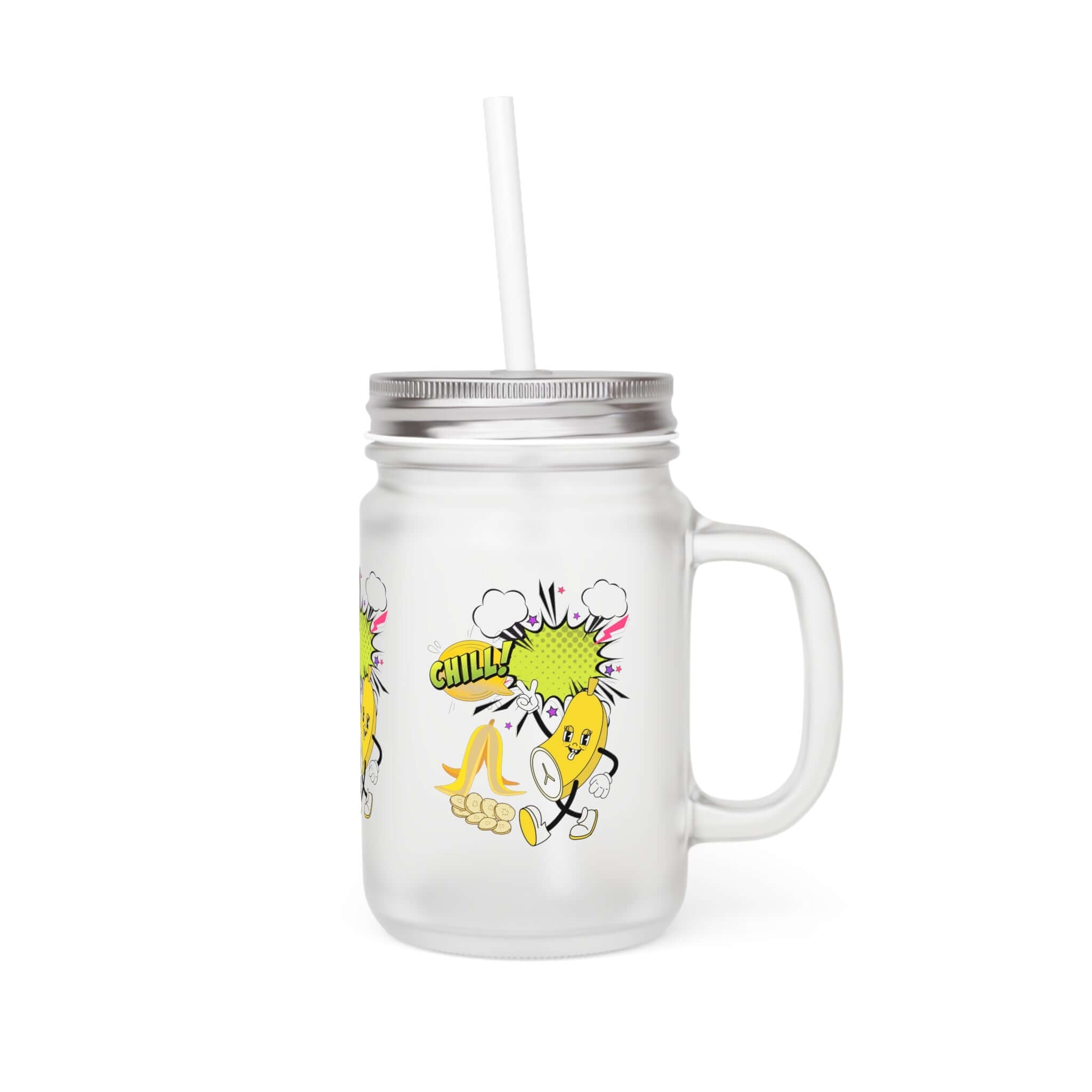 Details für Mason-Glas mit Deckel und Strohhalm