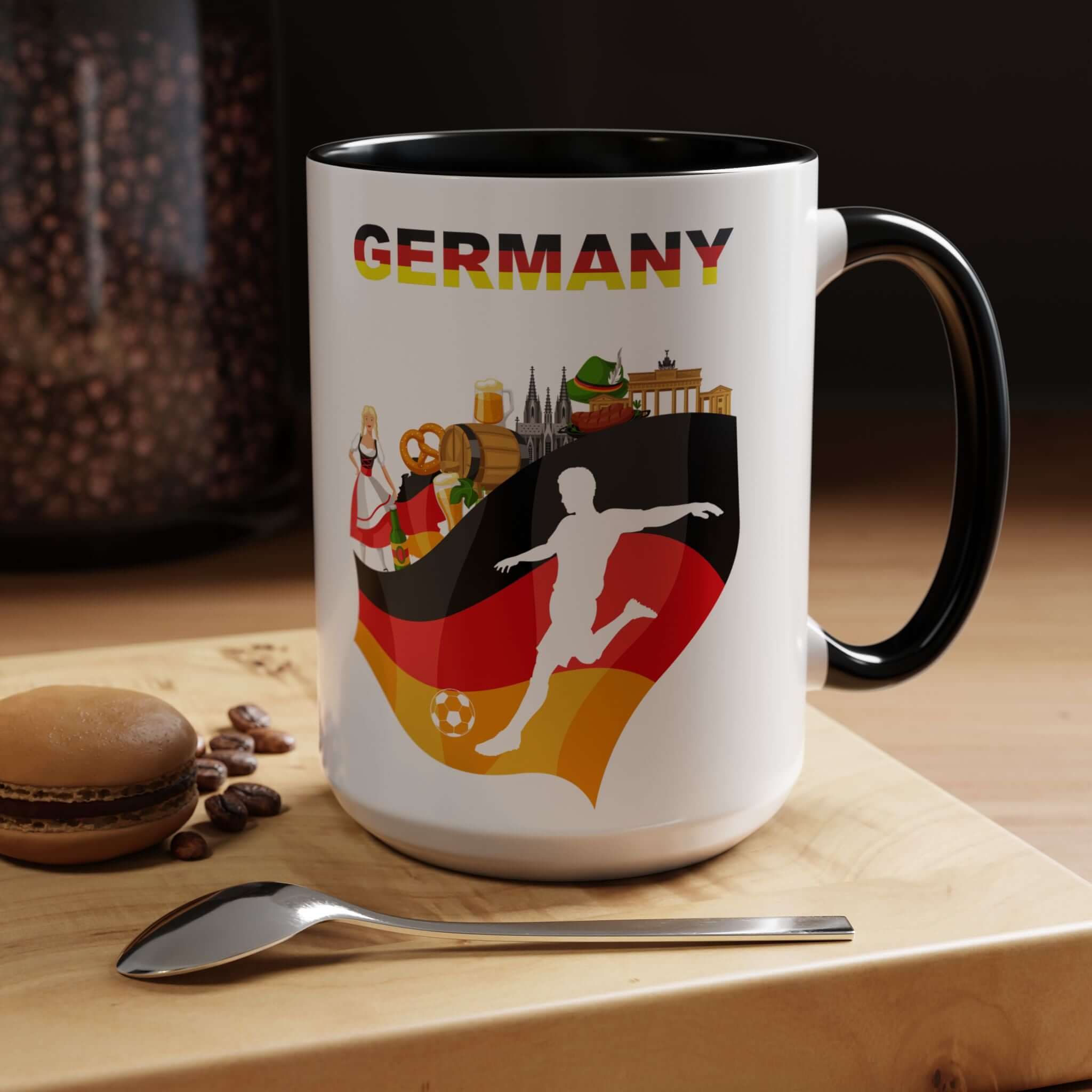 Details für Kaffeetasse mit deutscher Fußballflagge
